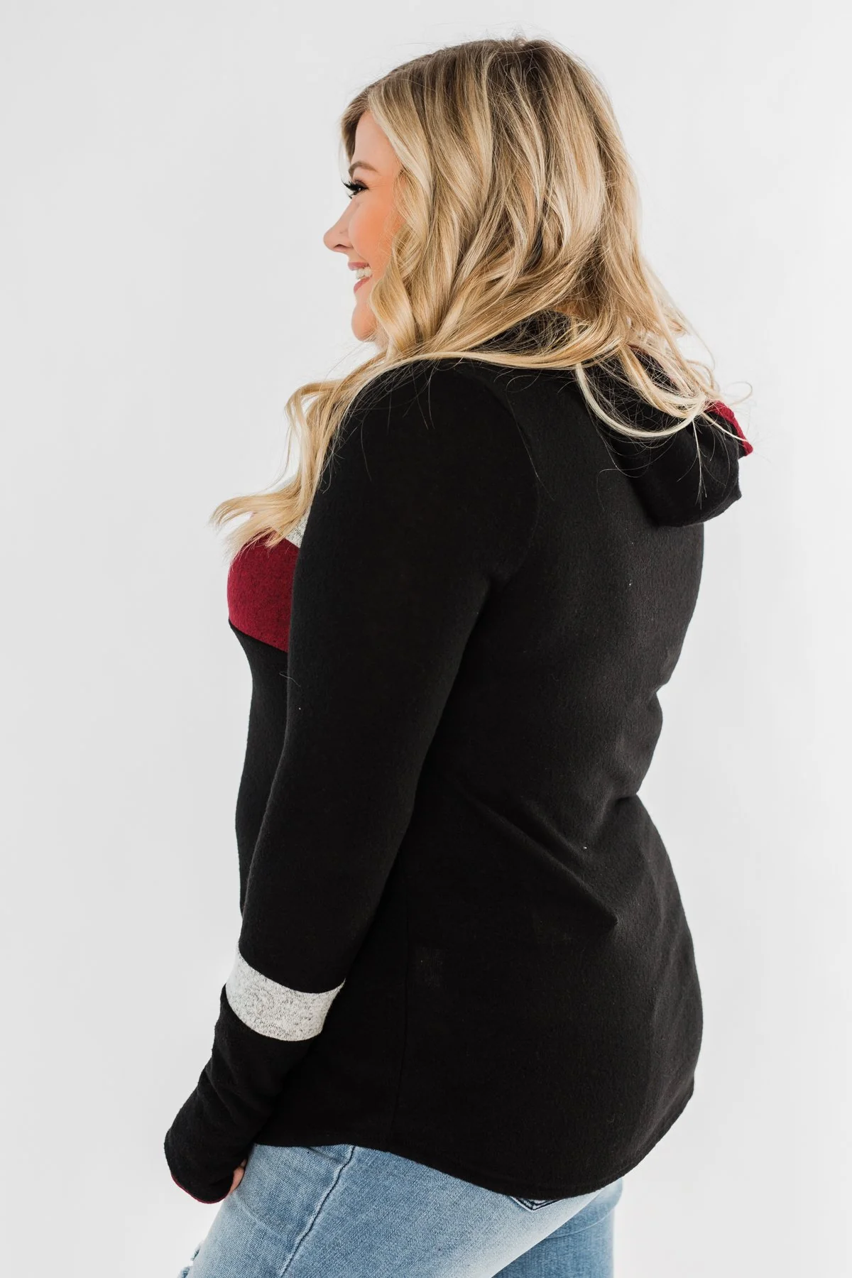 Only A Matter Of Time Hoodie- Black & Burgundy - Image 10