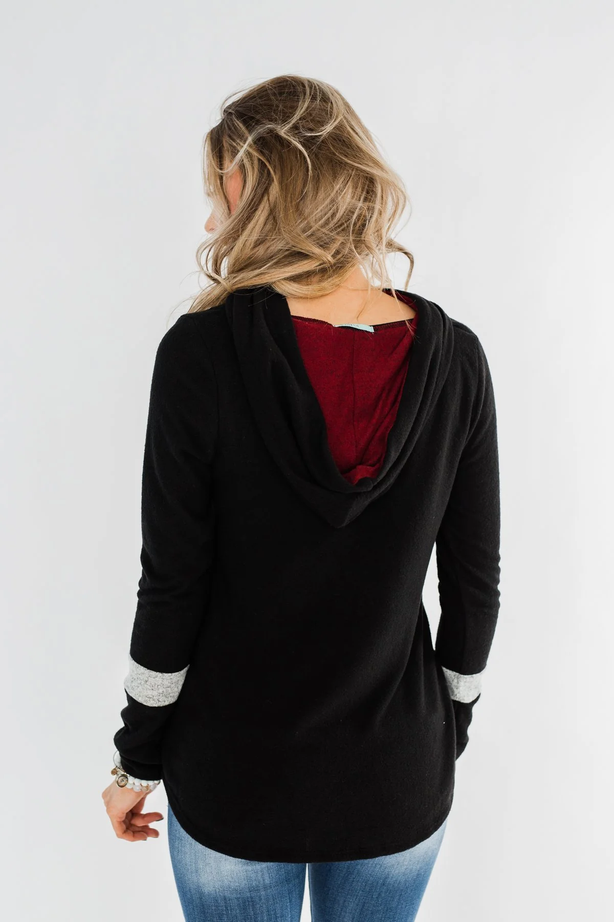 Only A Matter Of Time Hoodie- Black & Burgundy - Image 11