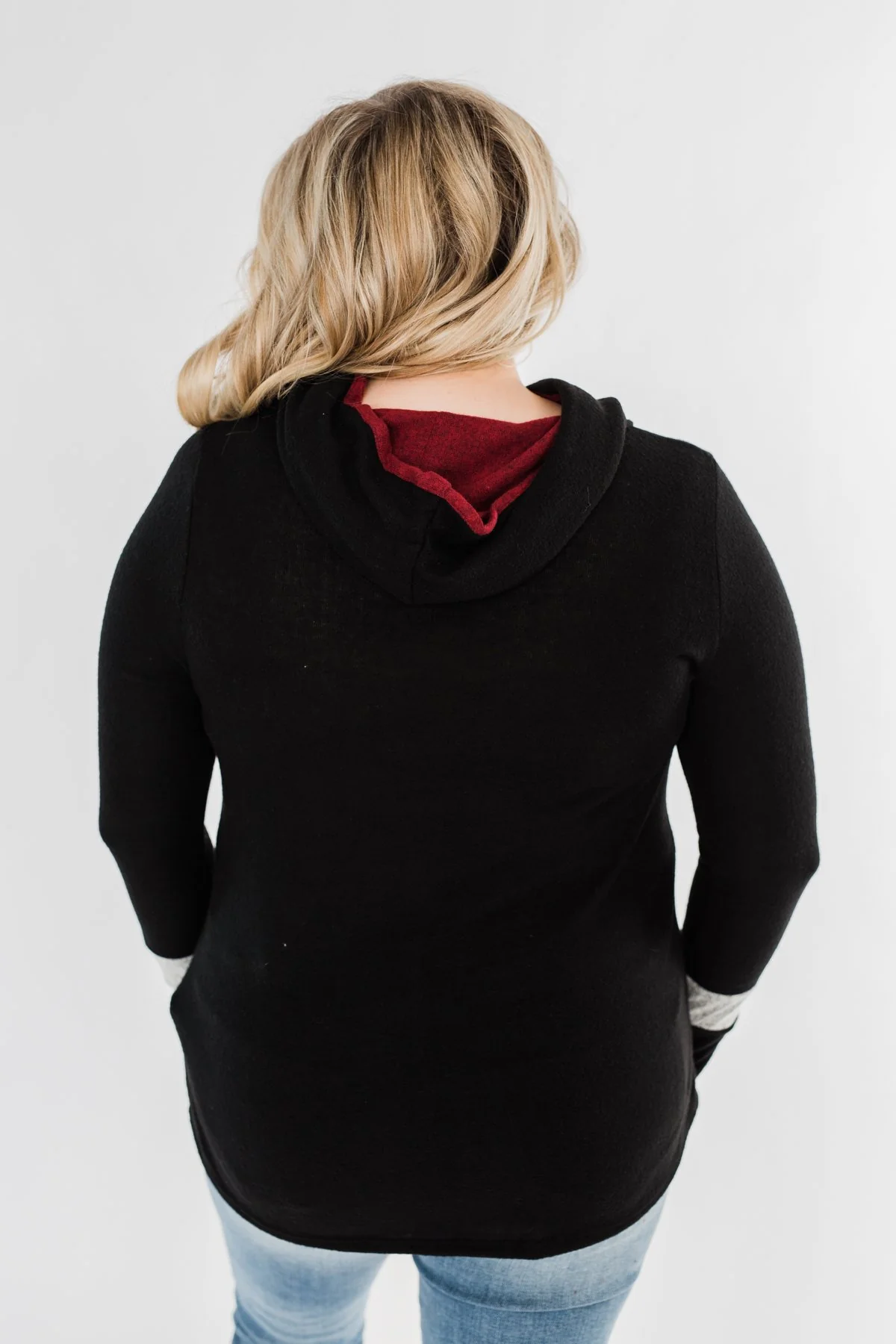 Only A Matter Of Time Hoodie- Black & Burgundy - Image 12