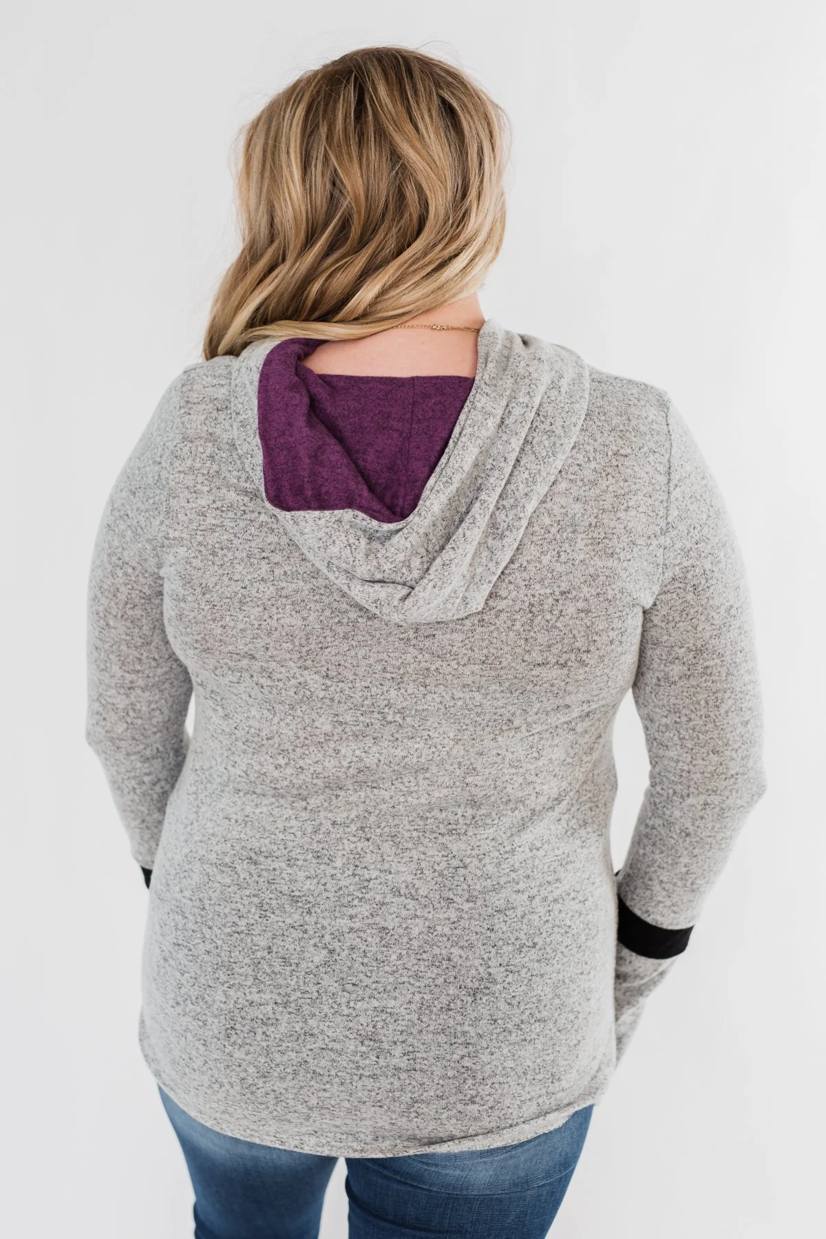 Only A Matter Of Time Hoodie- Heather Grey & Purple - Image 16