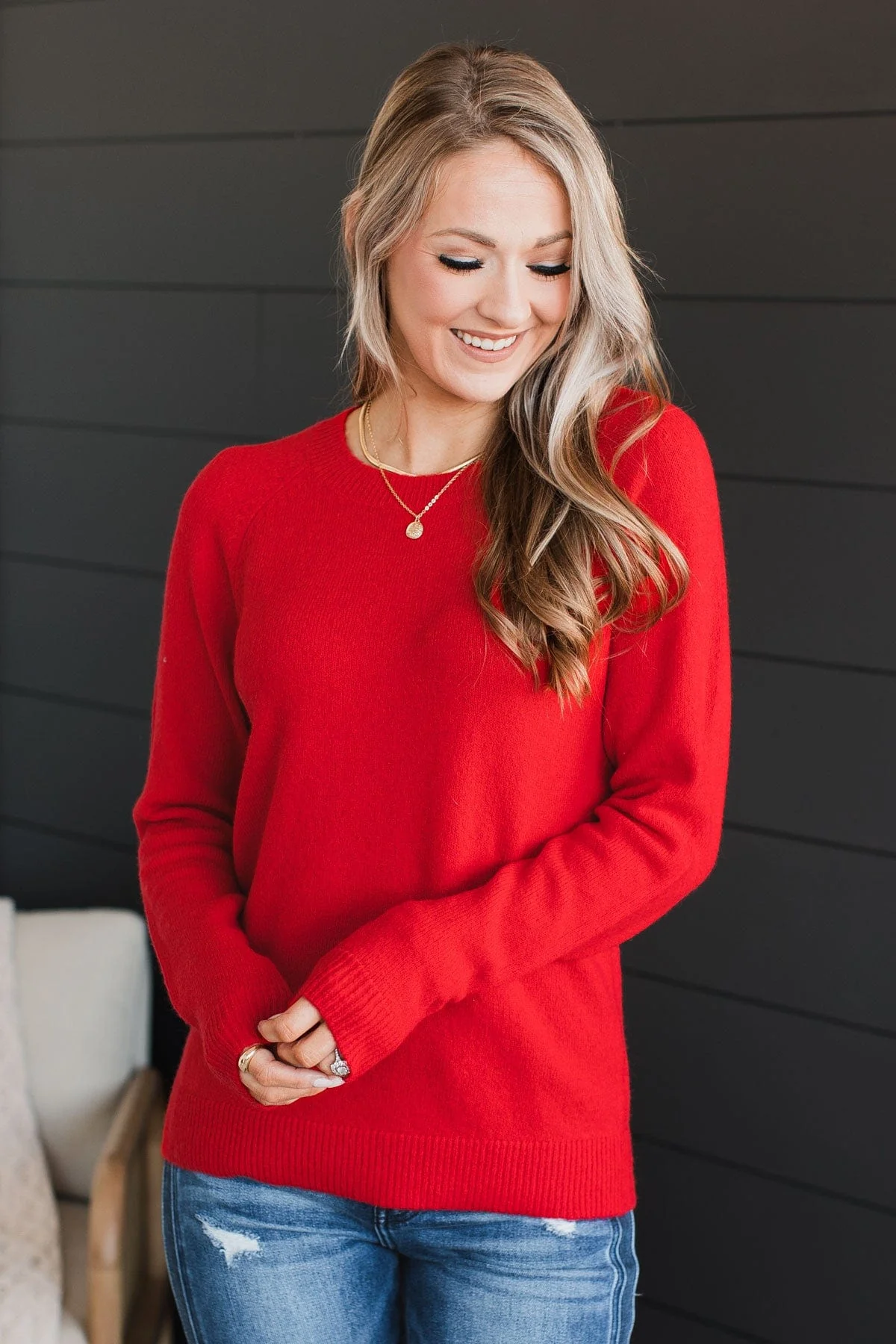 Only The Best Knit Sweater- Red - Image 3