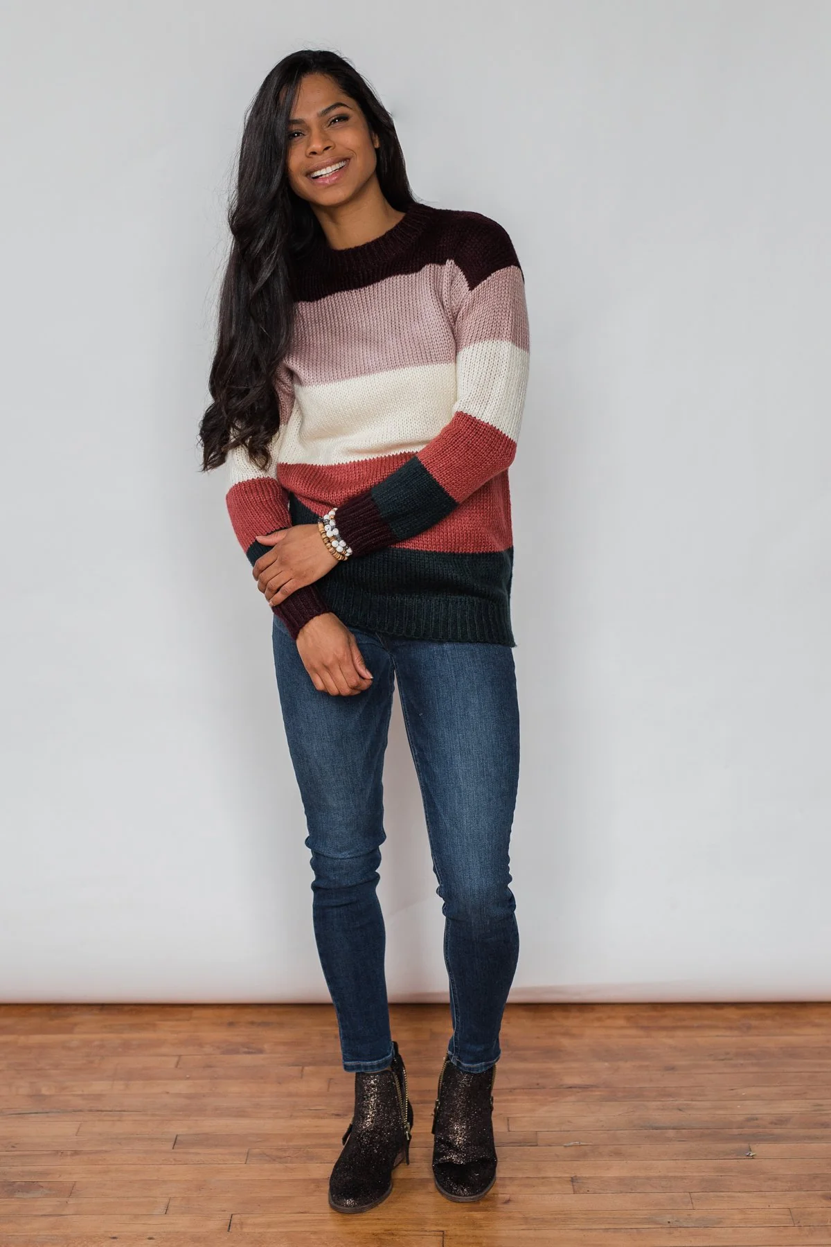 Only Want You Color Block Knit Sweater - Multi-Colored - Image 2