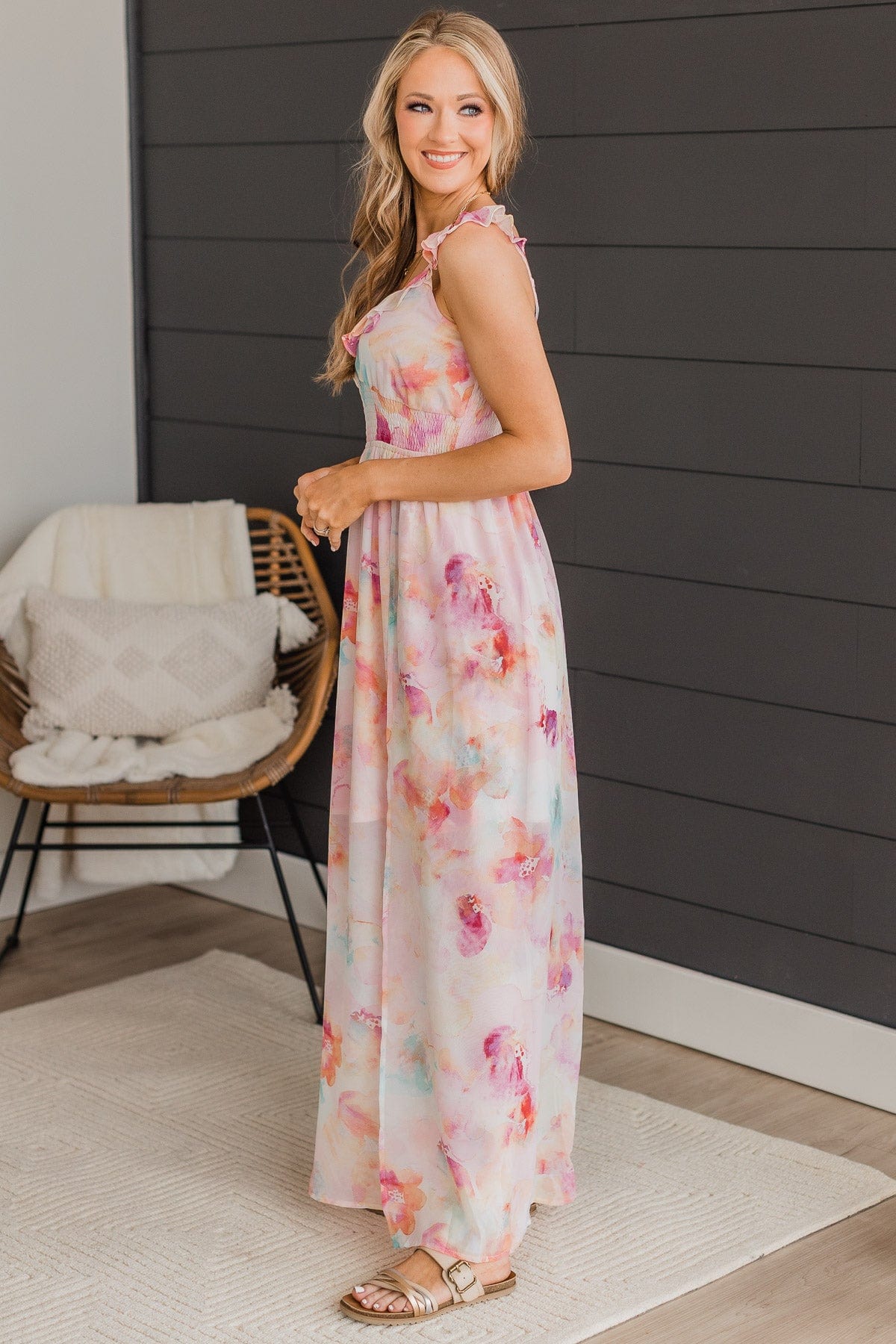 Our Love Story Floral Maxi Dress- Pink - Image 5