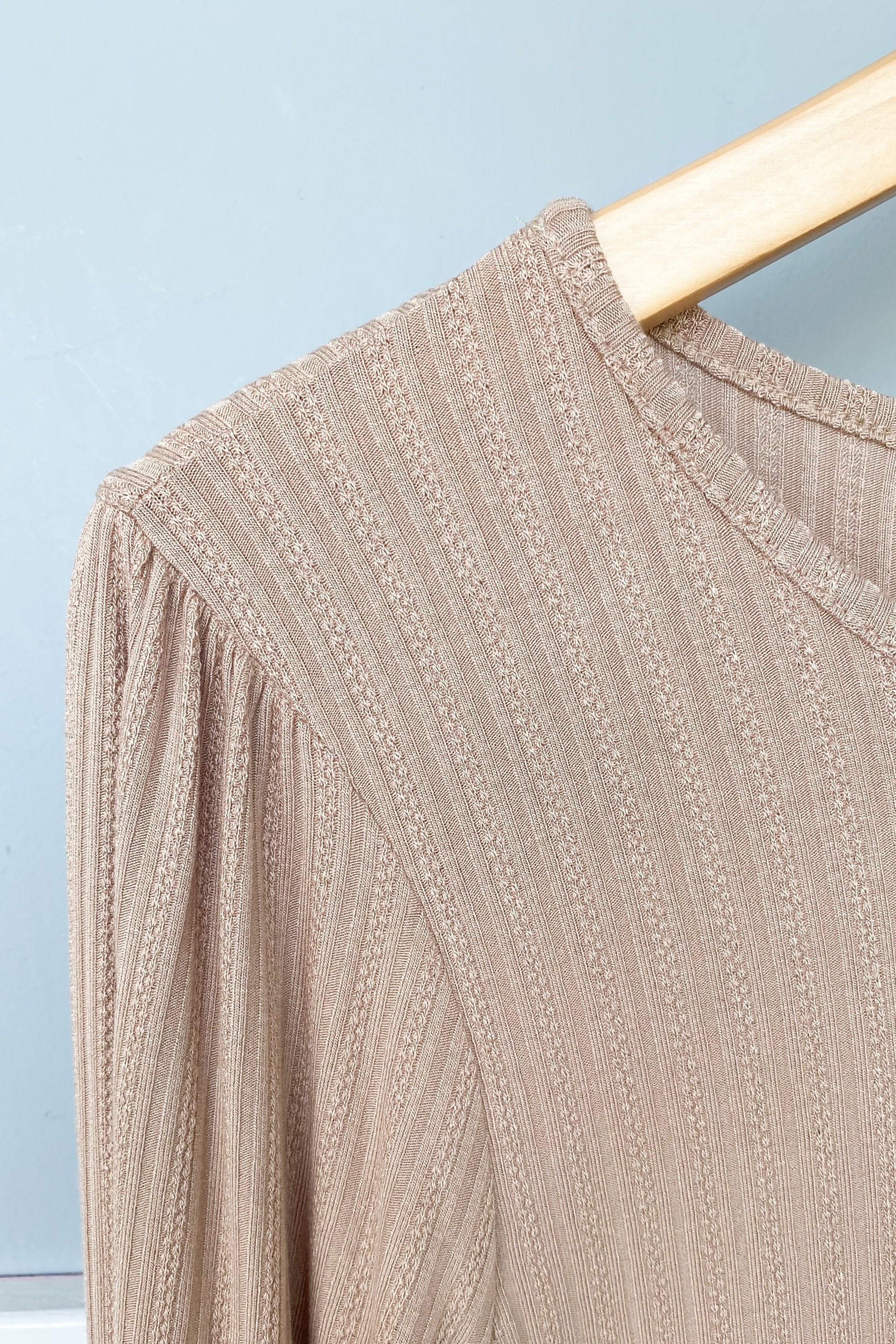 Our Sweet Love Babydoll Knit Top- Natural - Image 4