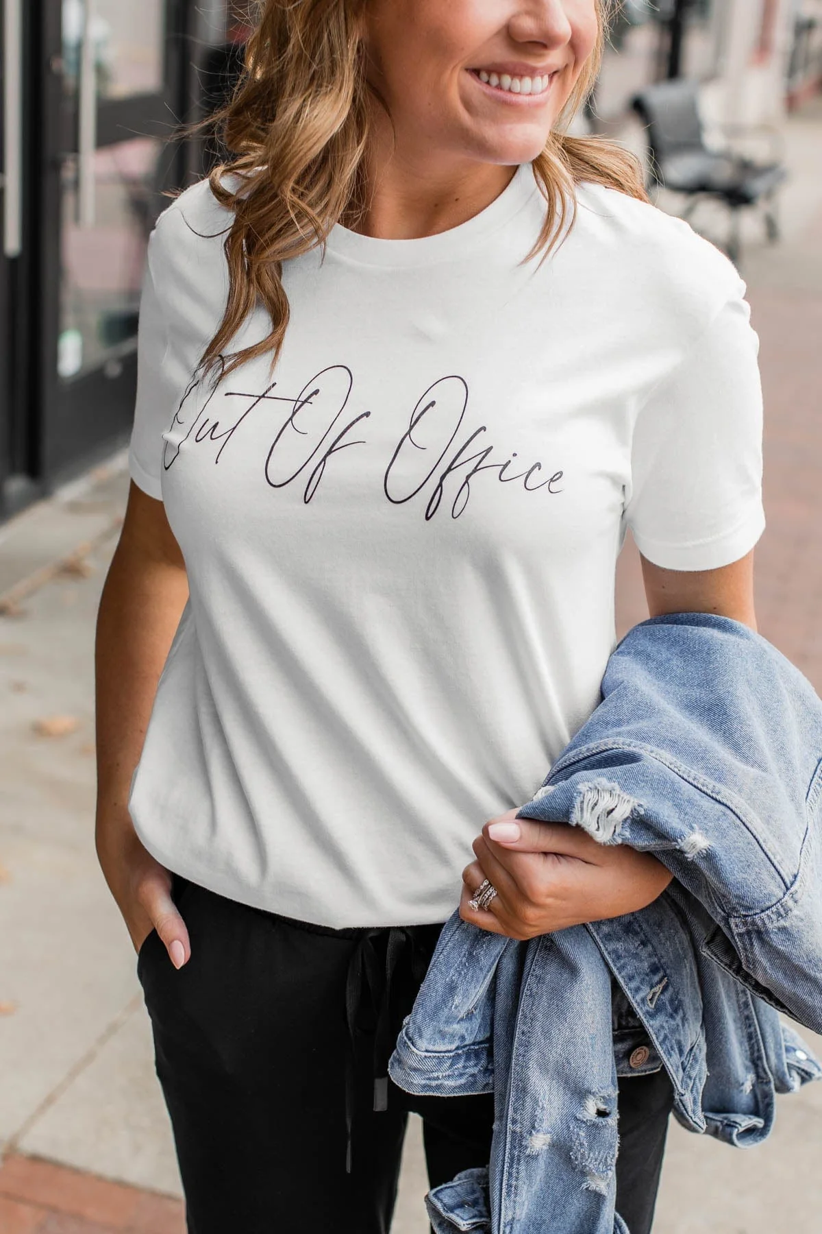 "Out Of Office" Graphic Tee- Ivory - Image 2