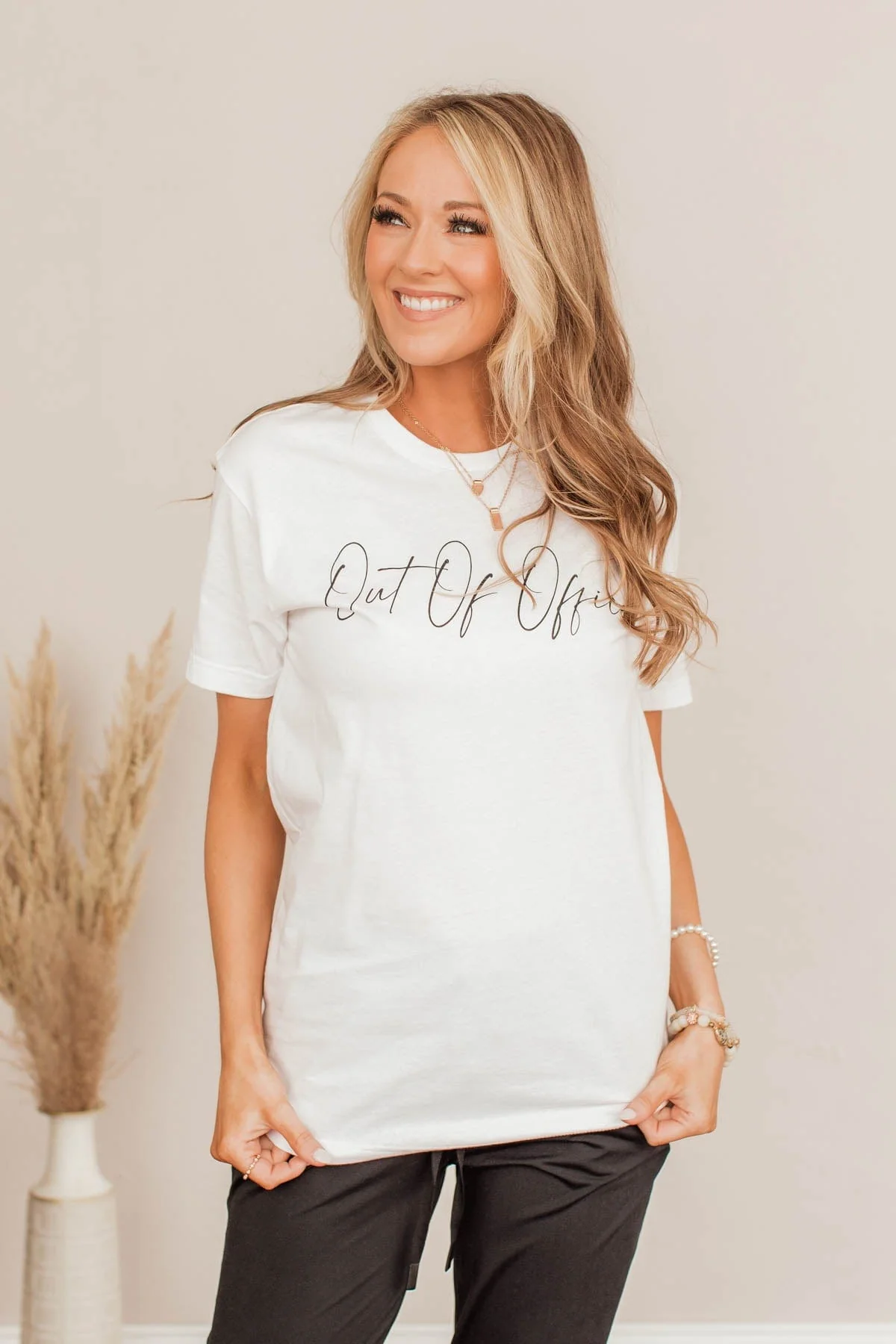"Out Of Office" Graphic Tee- Ivory - Image 4