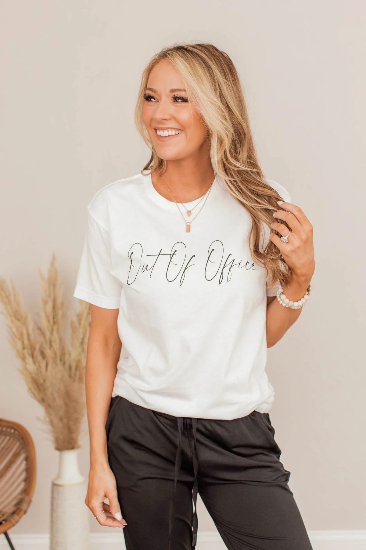 "Out Of Office" Graphic Tee- Ivory - Image 6