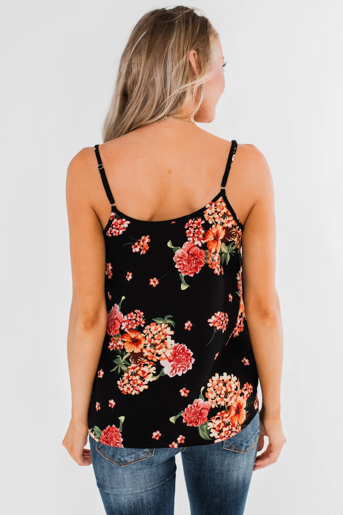 Out of Reach Floral Tank Top- Black - Image 4