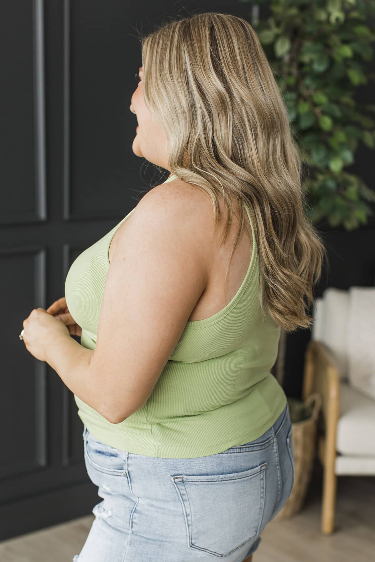 Own Your Glow Embellished Tank Top- Lime Green - Image 5