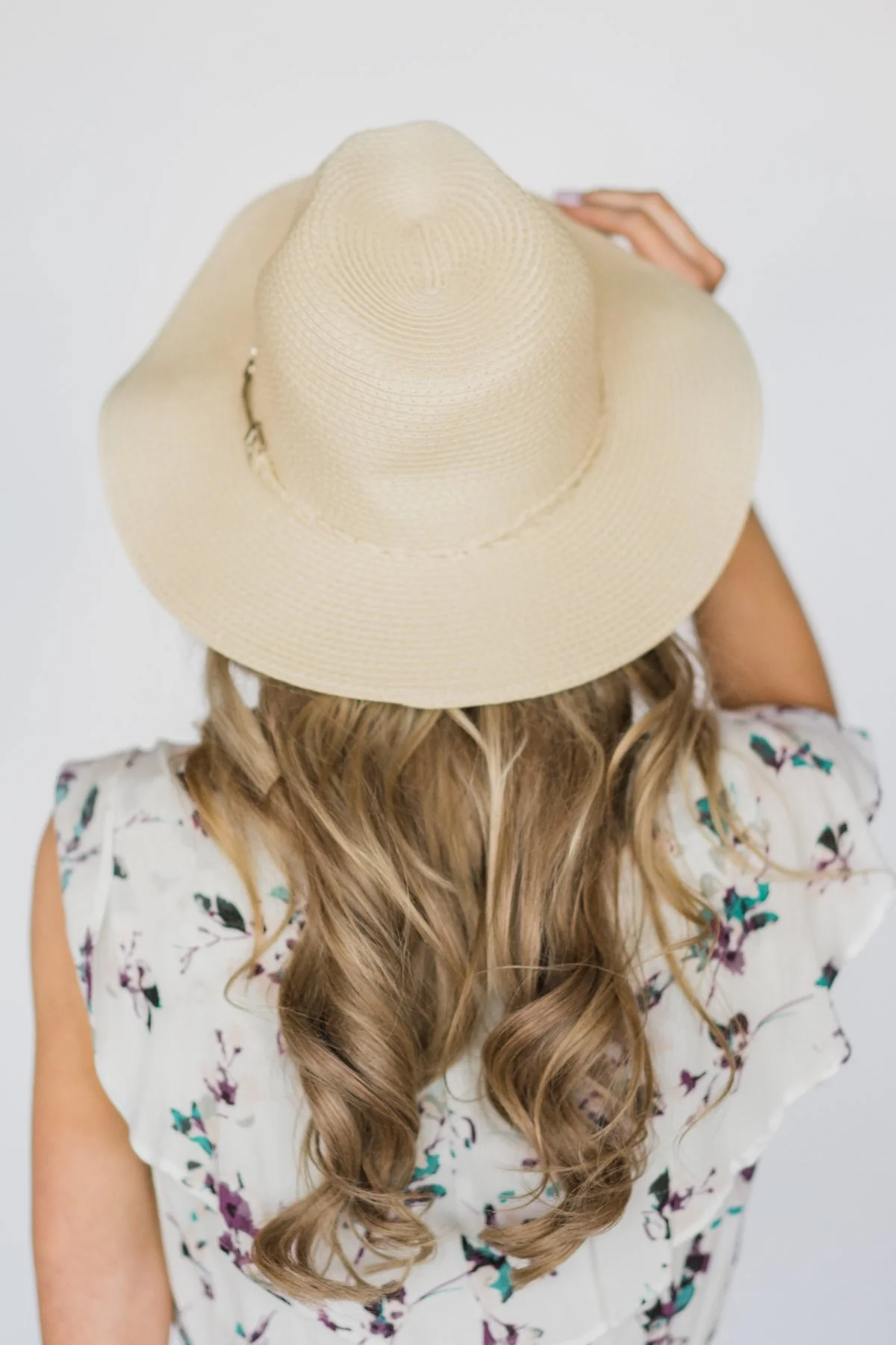 Paper Braid Cream Floppy Hat - Image 4
