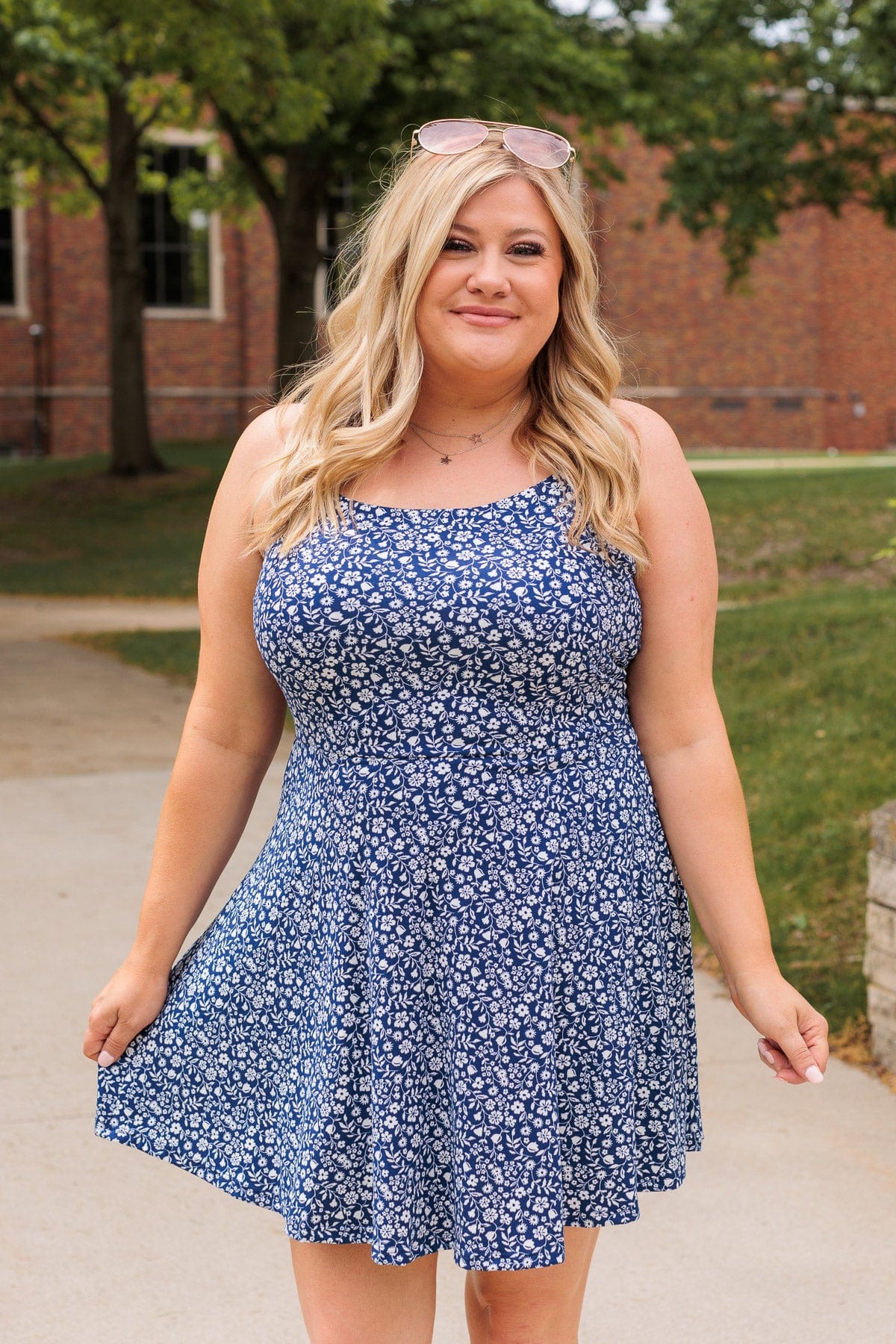 Parade Through The Streets Mini Dress- Navy - Image 8