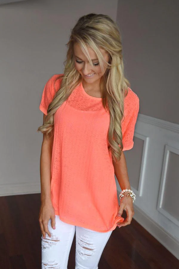 Paradise Top ~ Neon Coral - Image 3