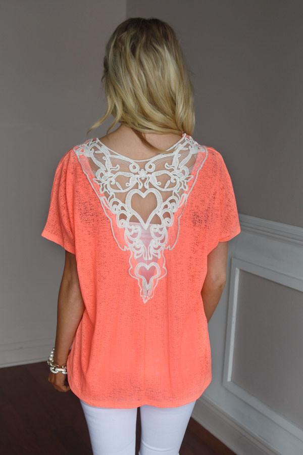 Paradise Top ~ Neon Coral - Image 4