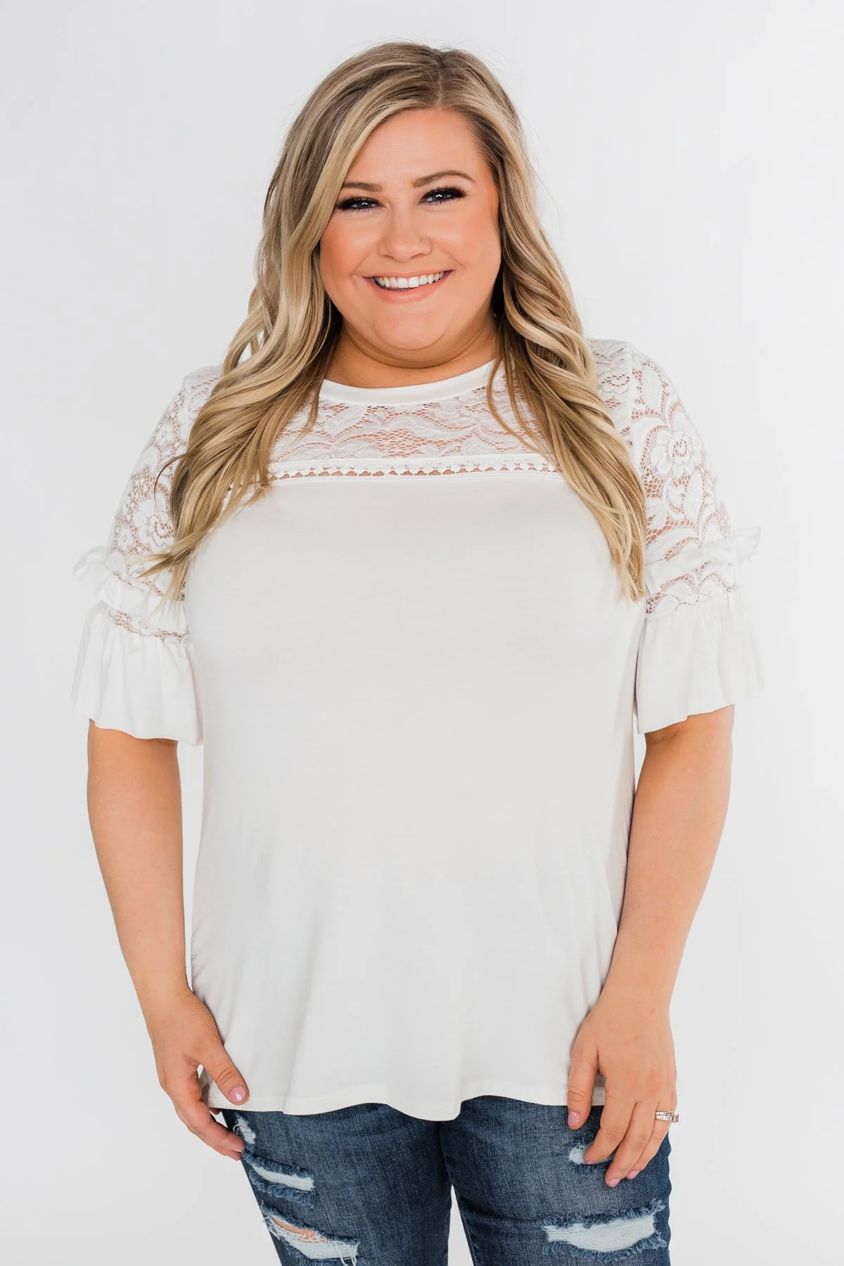 Part Of You Half Bell Sleeve Top- Ivory - Image 3