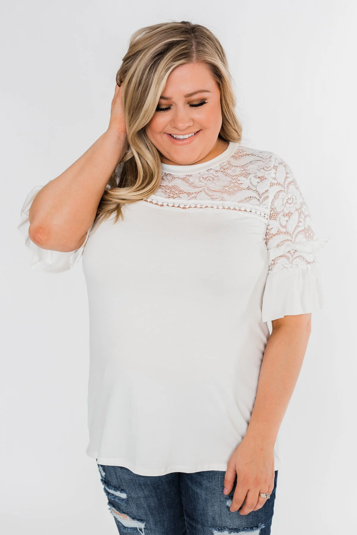 Part Of You Half Bell Sleeve Top- Ivory - Image 5