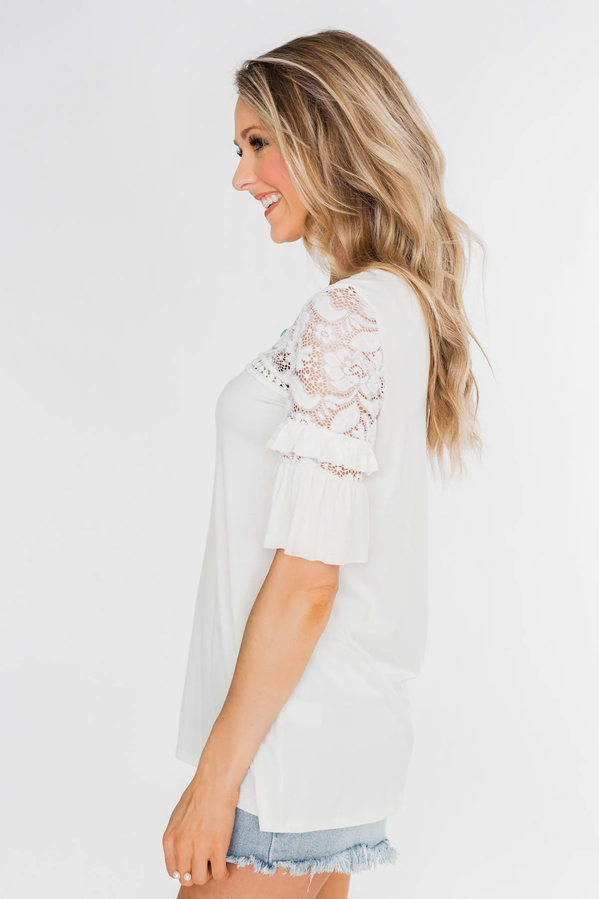 Part Of You Half Bell Sleeve Top- Ivory - Image 6