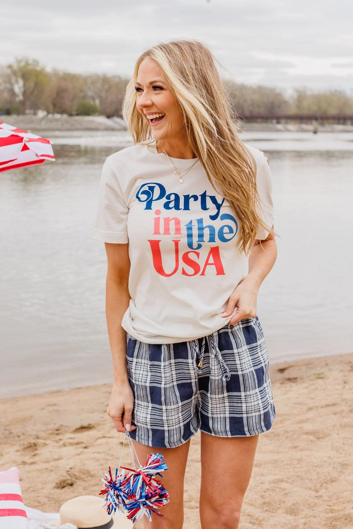 "Party In The USA" Graphic Tee- Cream - Image 5