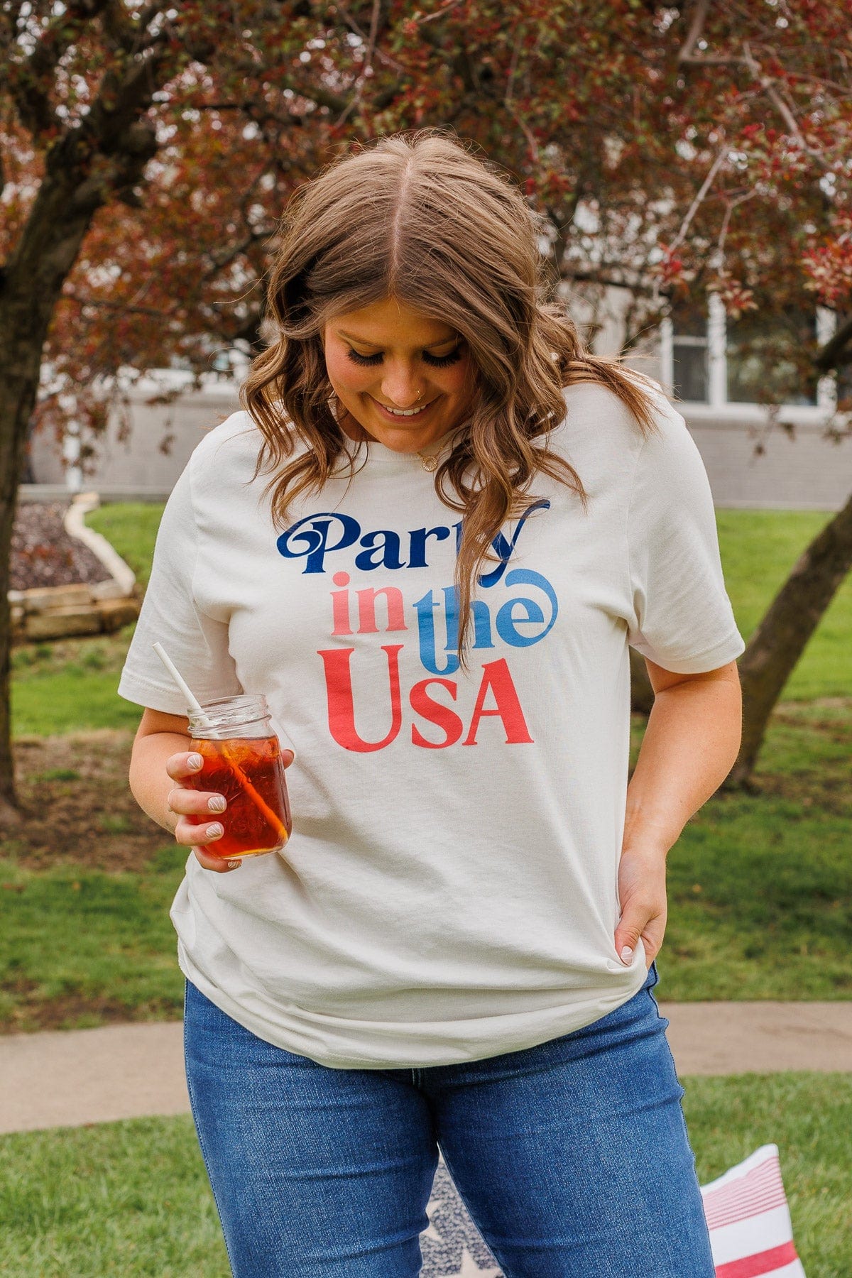 "Party In The USA" Graphic Tee- Cream - Image 6