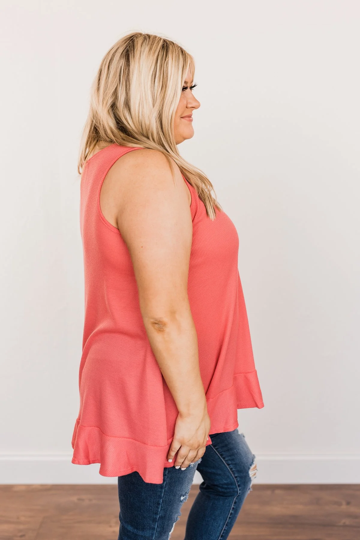 Passionate & Proud Criss-Cross Tank Top- Deep Coral - Image 10