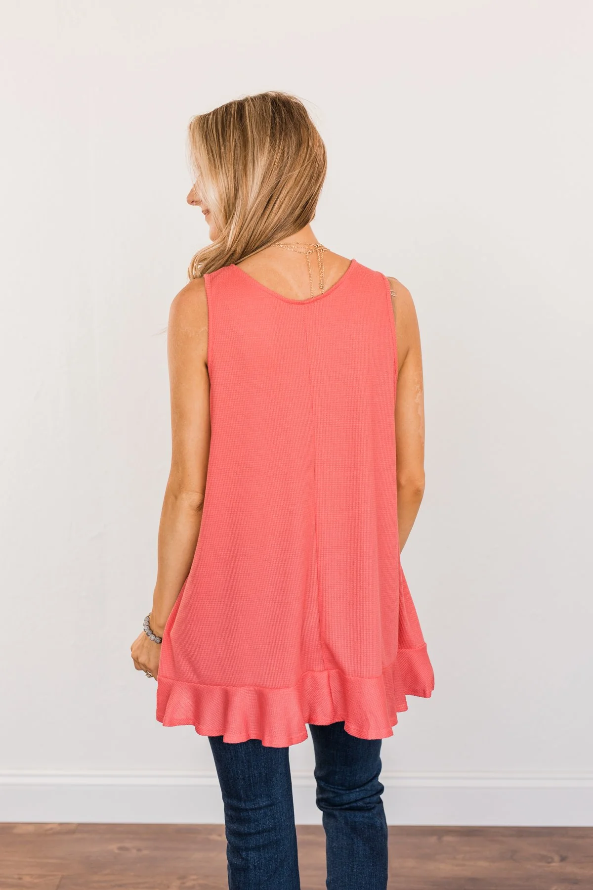 Passionate & Proud Criss-Cross Tank Top- Deep Coral - Image 12