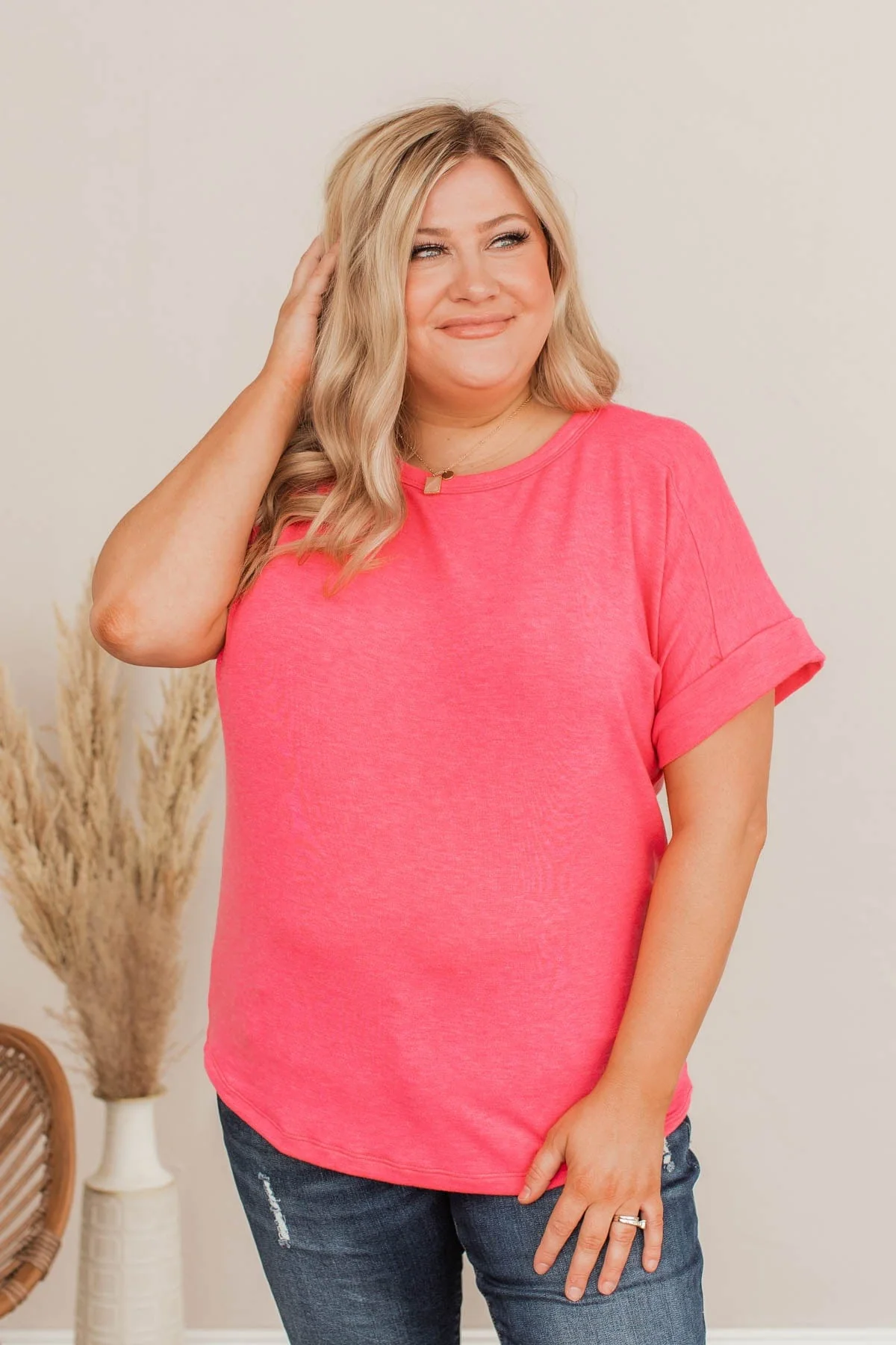 Patience Is Key Oversized Top- Bubblegum Pink - Image 4