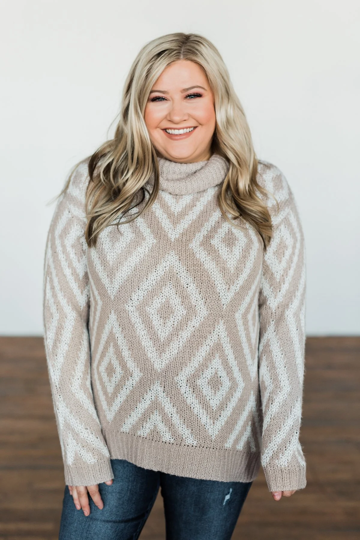 Peace Of Mind Slouchy Turtle Neck Sweater- Oatmeal - Image 2
