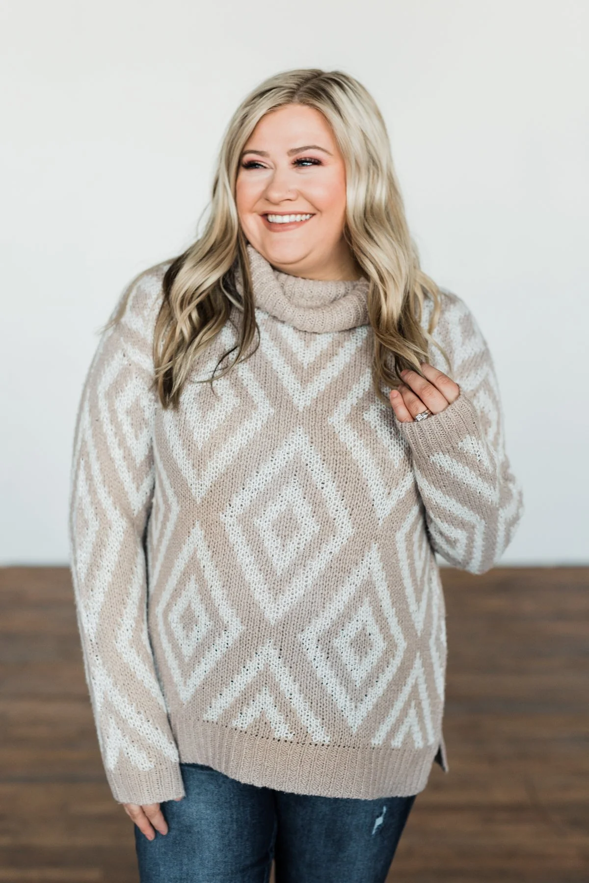 Peace Of Mind Slouchy Turtle Neck Sweater- Oatmeal - Image 4