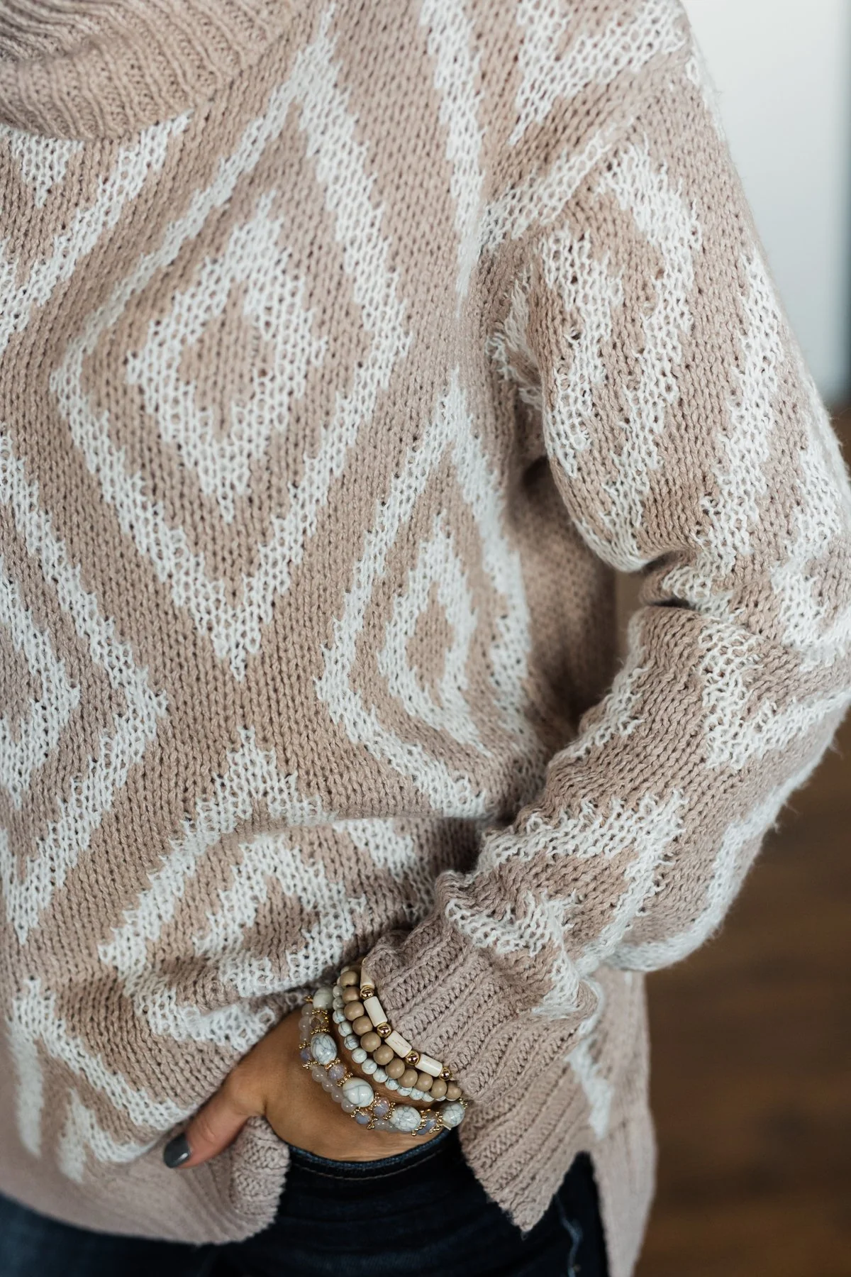 Peace Of Mind Slouchy Turtle Neck Sweater- Oatmeal - Image 5