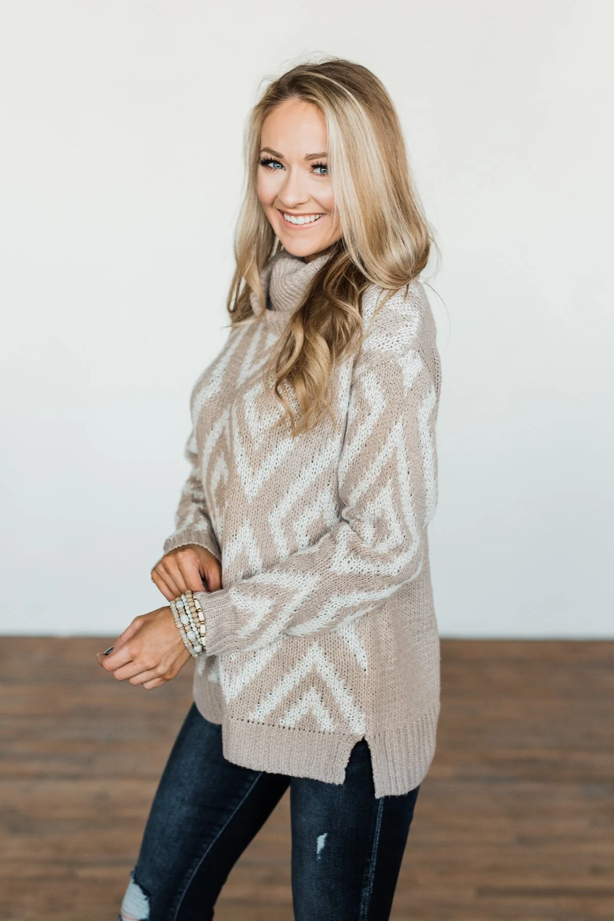 Peace Of Mind Slouchy Turtle Neck Sweater- Oatmeal - Image 7