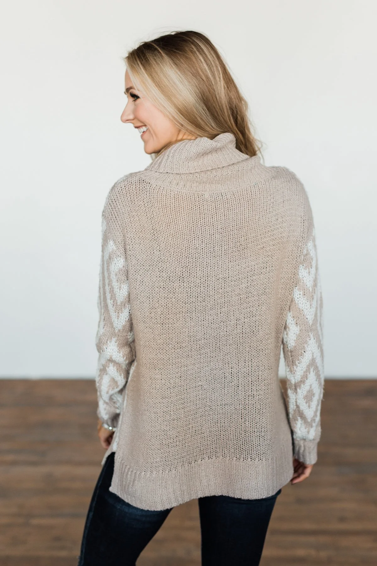 Peace Of Mind Slouchy Turtle Neck Sweater- Oatmeal - Image 9