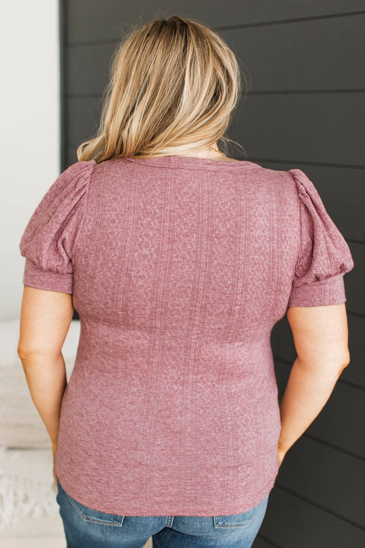 Peaceful Vibes Puff Sleeve Top- Mauve Pink - Image 8