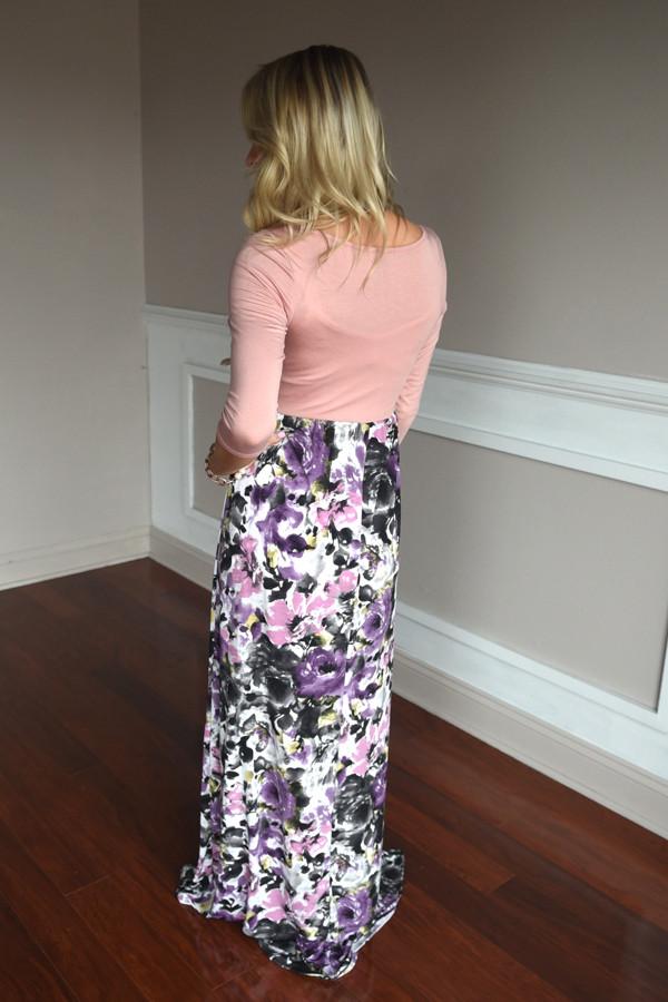 Peach & Lilac Maxi Dress - Image 6