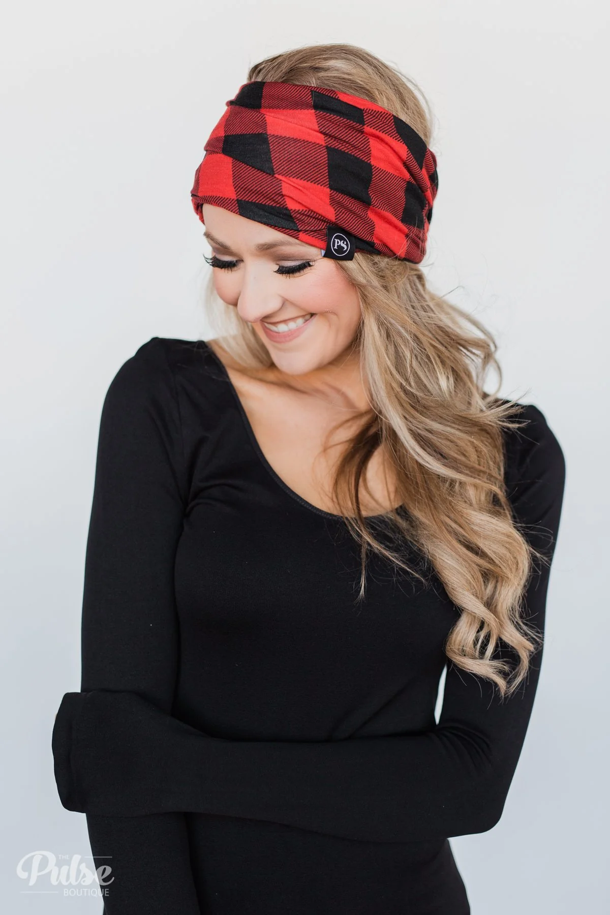 Peek-a-Boo Beanie- Buffalo Plaid - Image 2