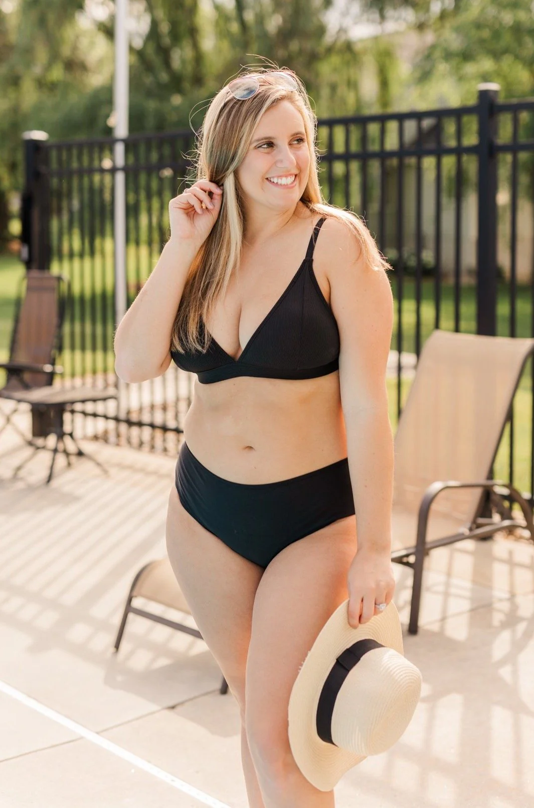 Perfect By The Poolside Triangle Bikini Top- Black - Image 3