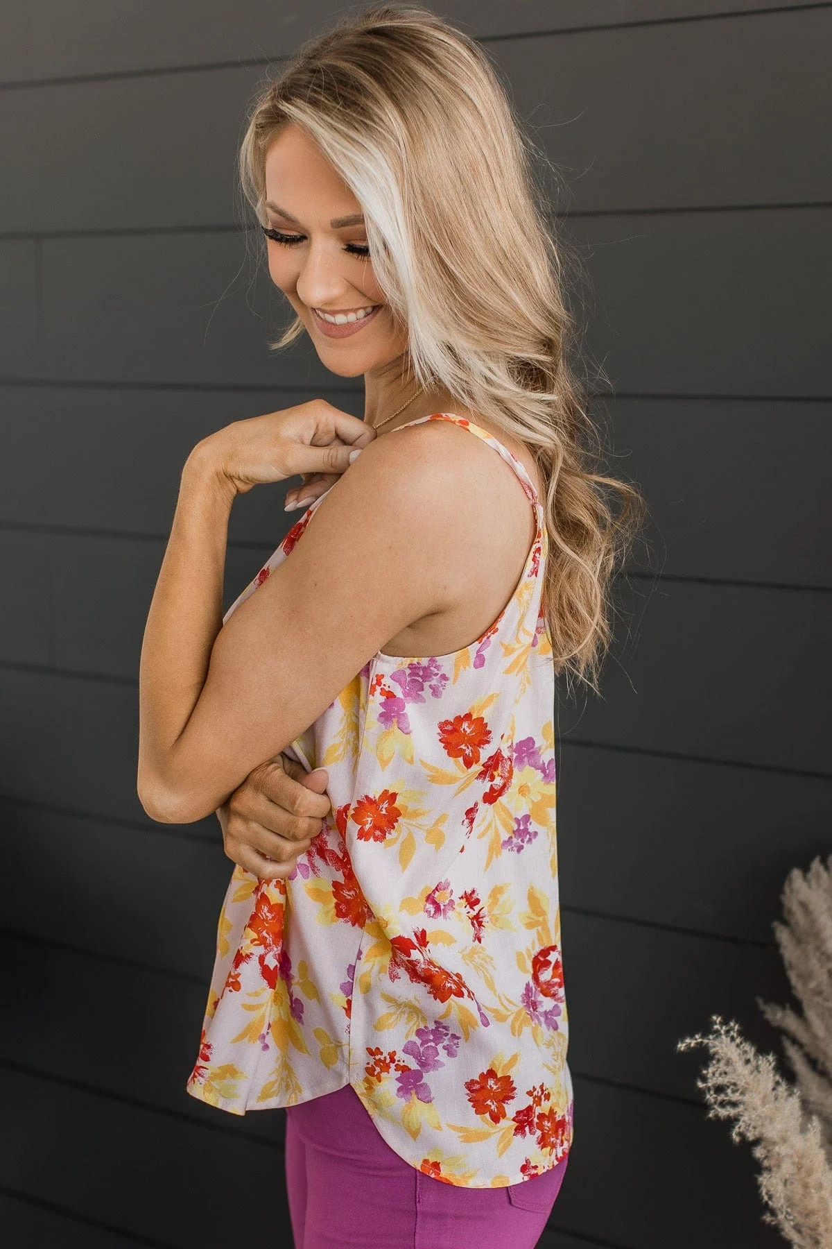 Perfect Days Floral Tank Top- Ivory - Image 7
