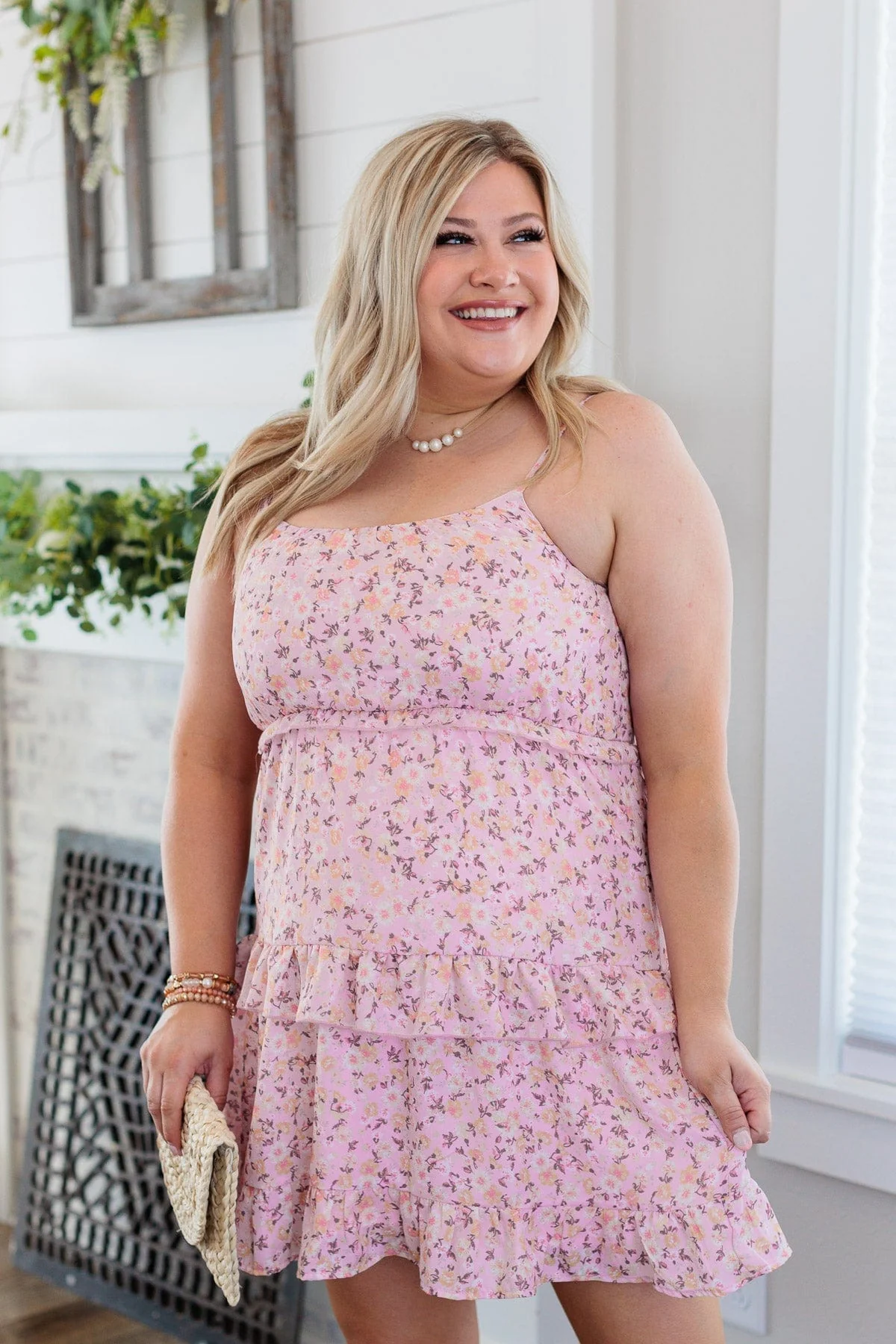 Perfect For Each Other Floral Dress- Blush - Image 7