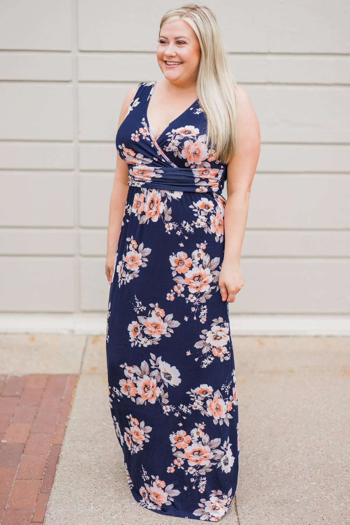 Perfect Love ~ Navy Floral Maxi Dress - Image 4