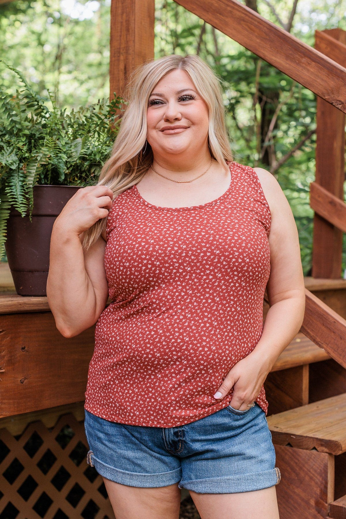 Perfect Poppies Floral Tank- Rust - Image 2