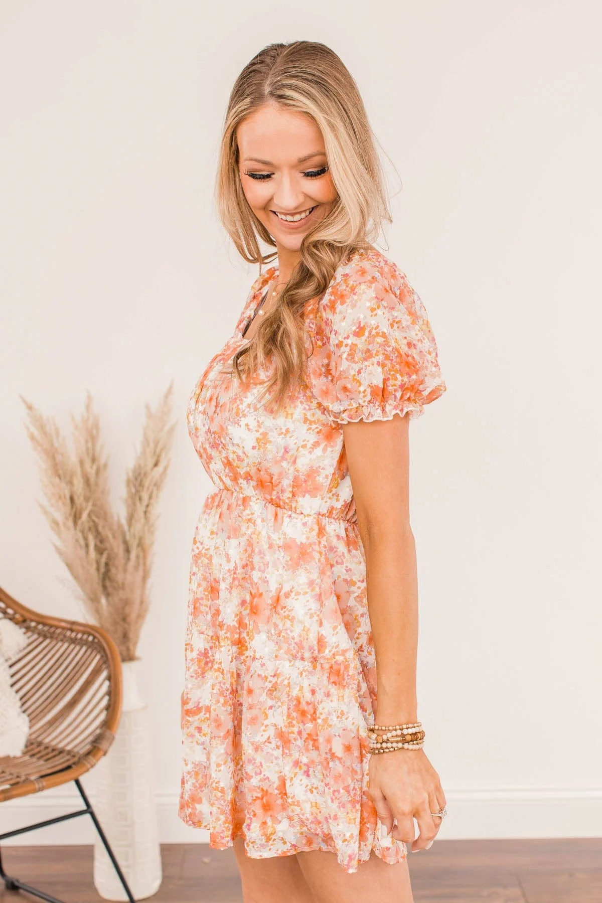 Perfect Pose Floral Dress- Orange - Image 8