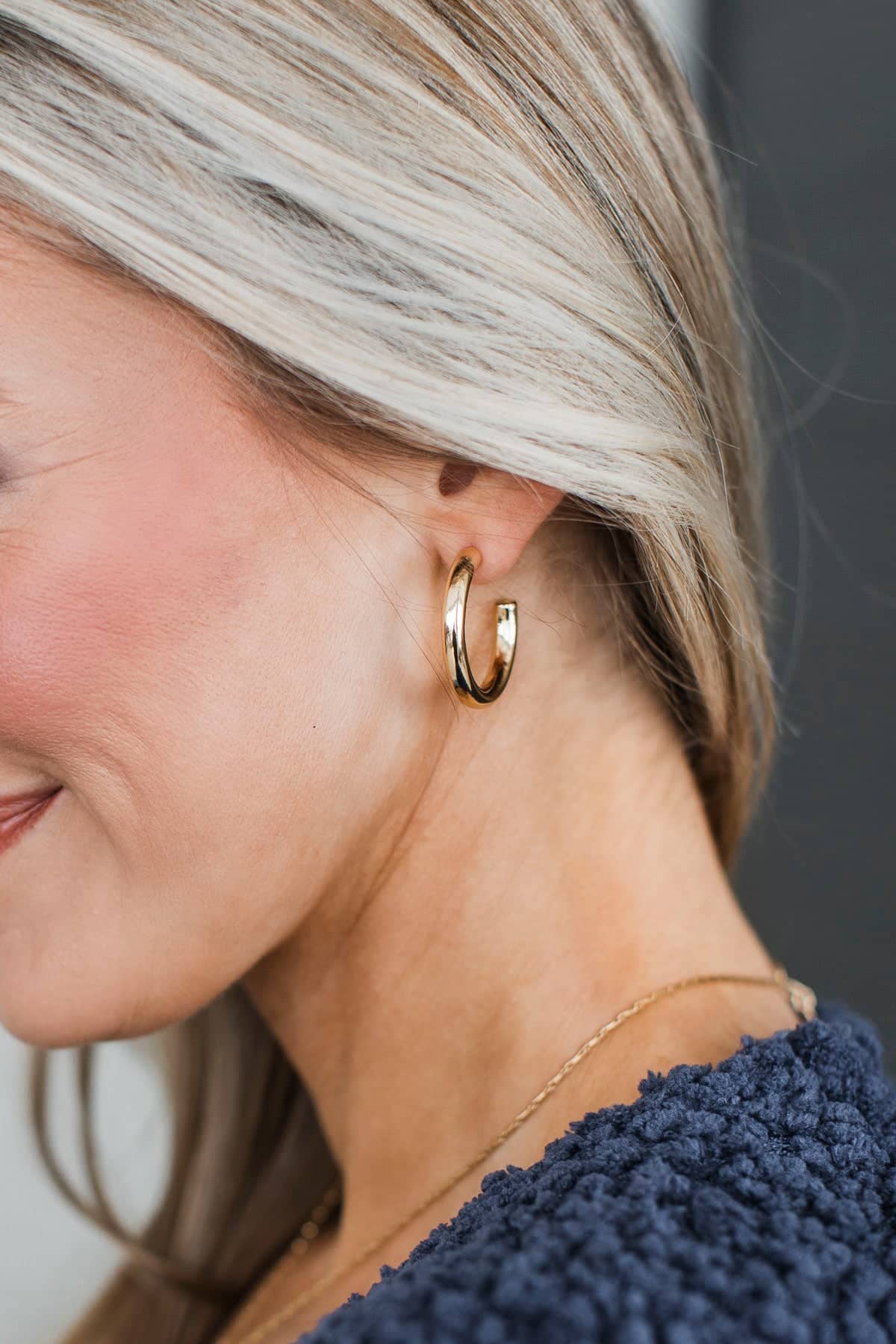 Perfecting My Style C-Hoop Earrings- Gold - Image 2