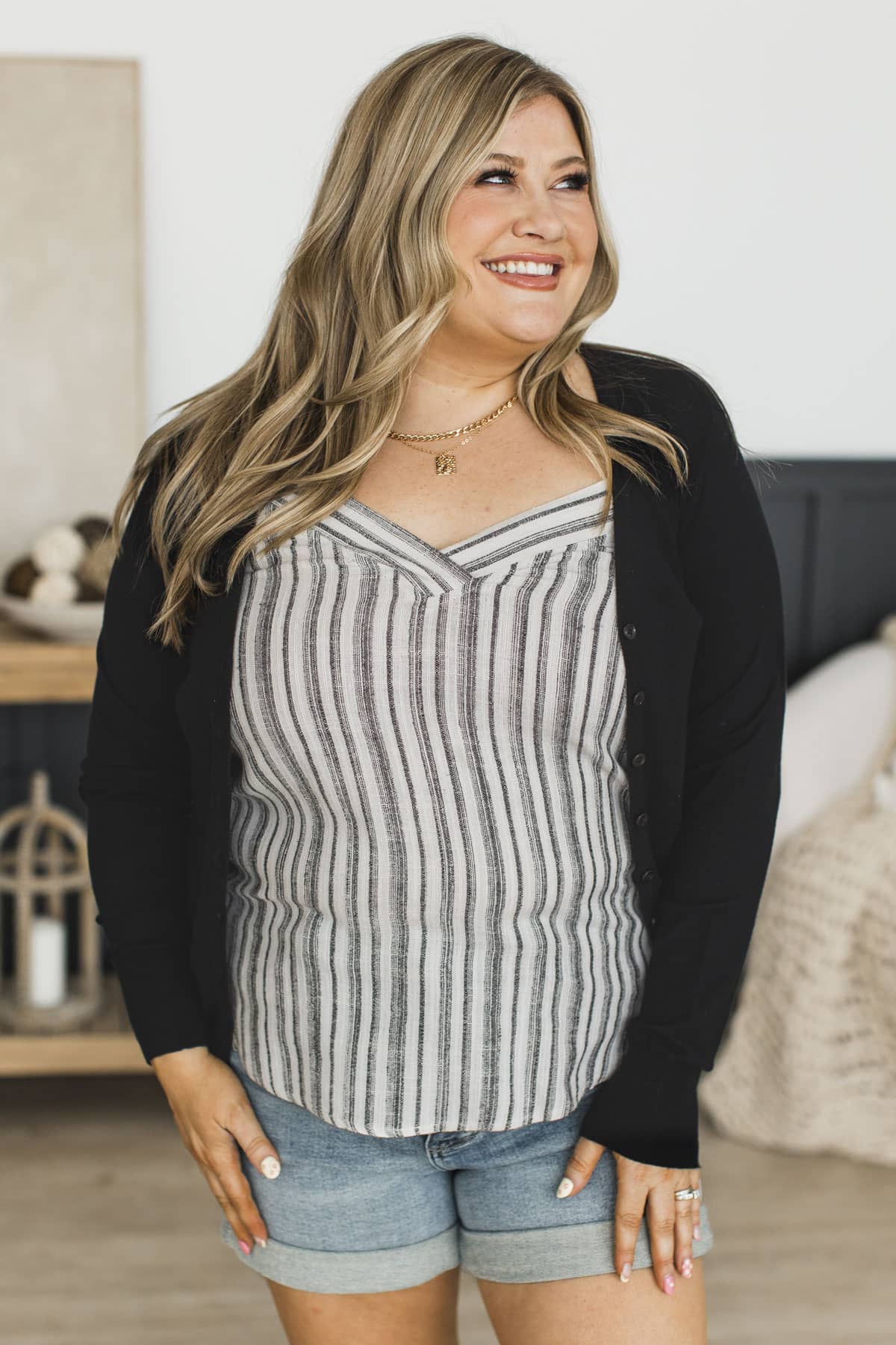 Perfectly Enough Button Cardigan- Black - Image 2
