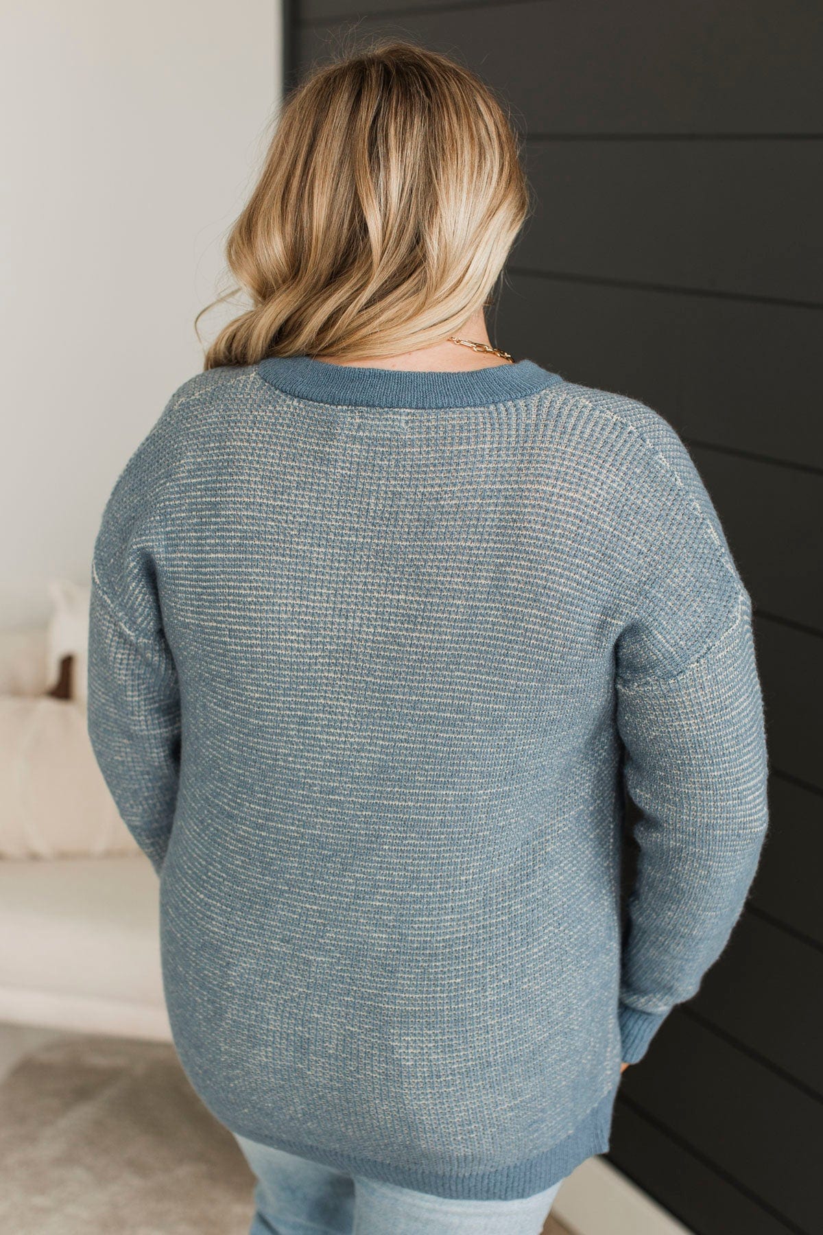 Perfectly Matched Knit Sweater- Denim - Image 8