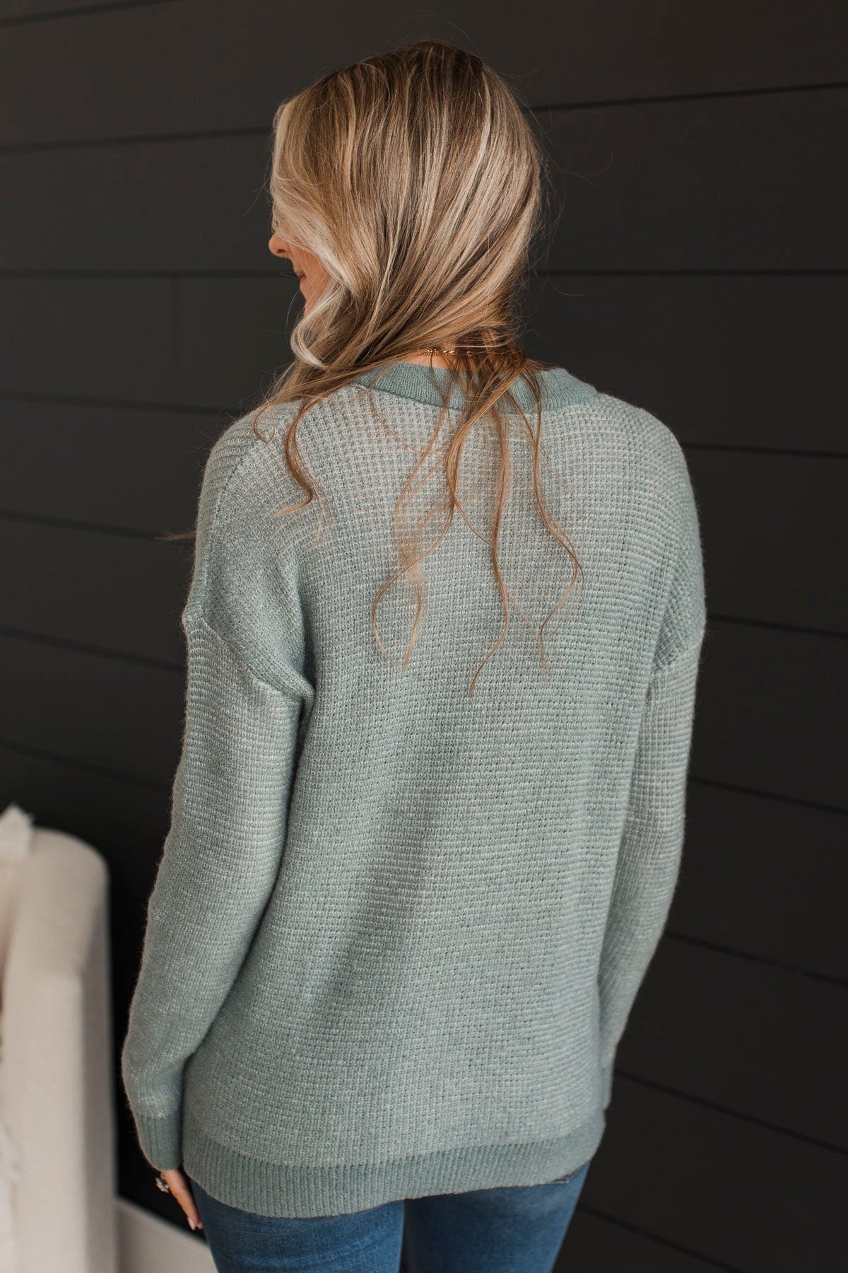 Perfectly Matched Knit Sweater- Dusty Mint - Image 9