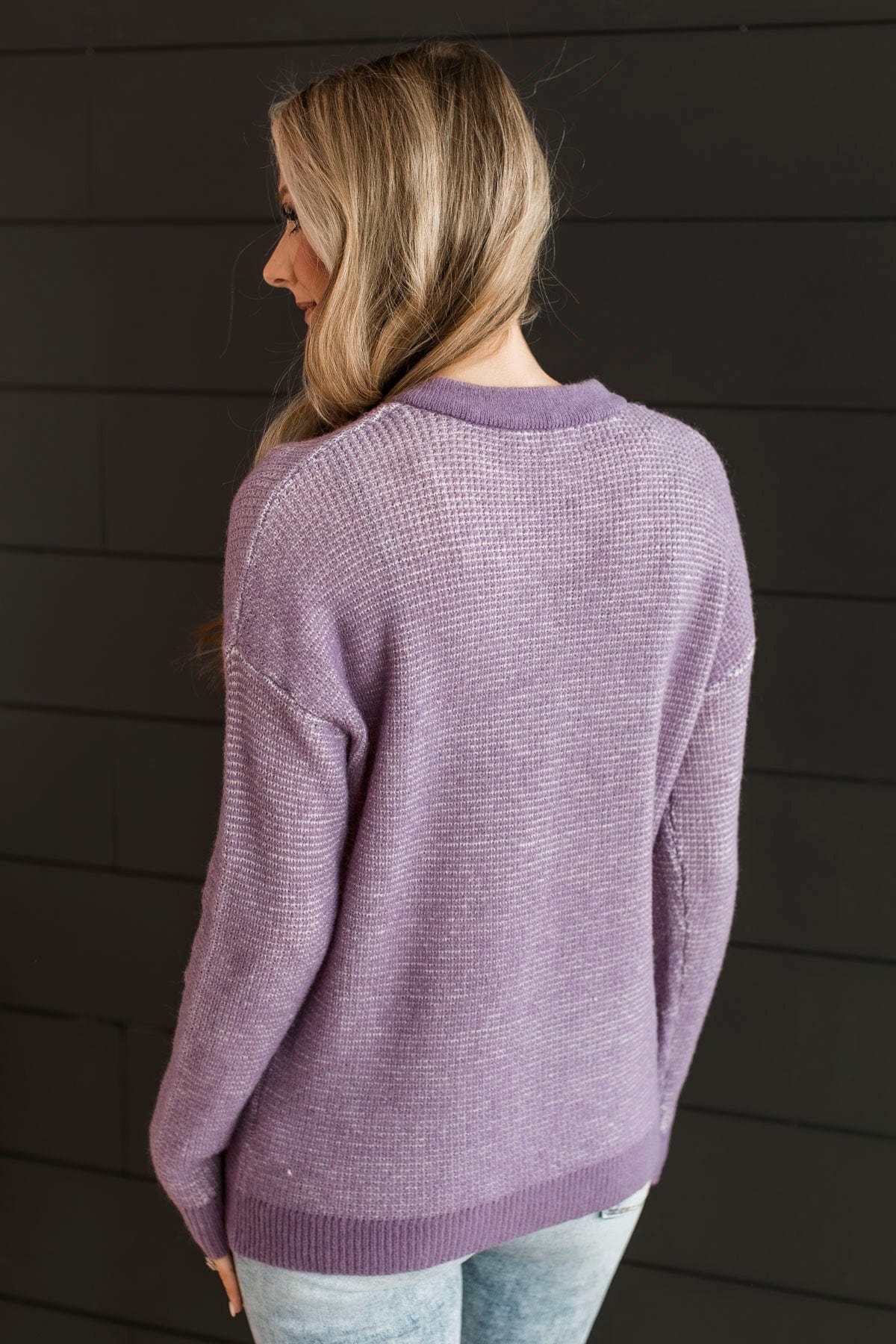 Perfectly Matched Knit Sweater- Dusty Plum - Image 7