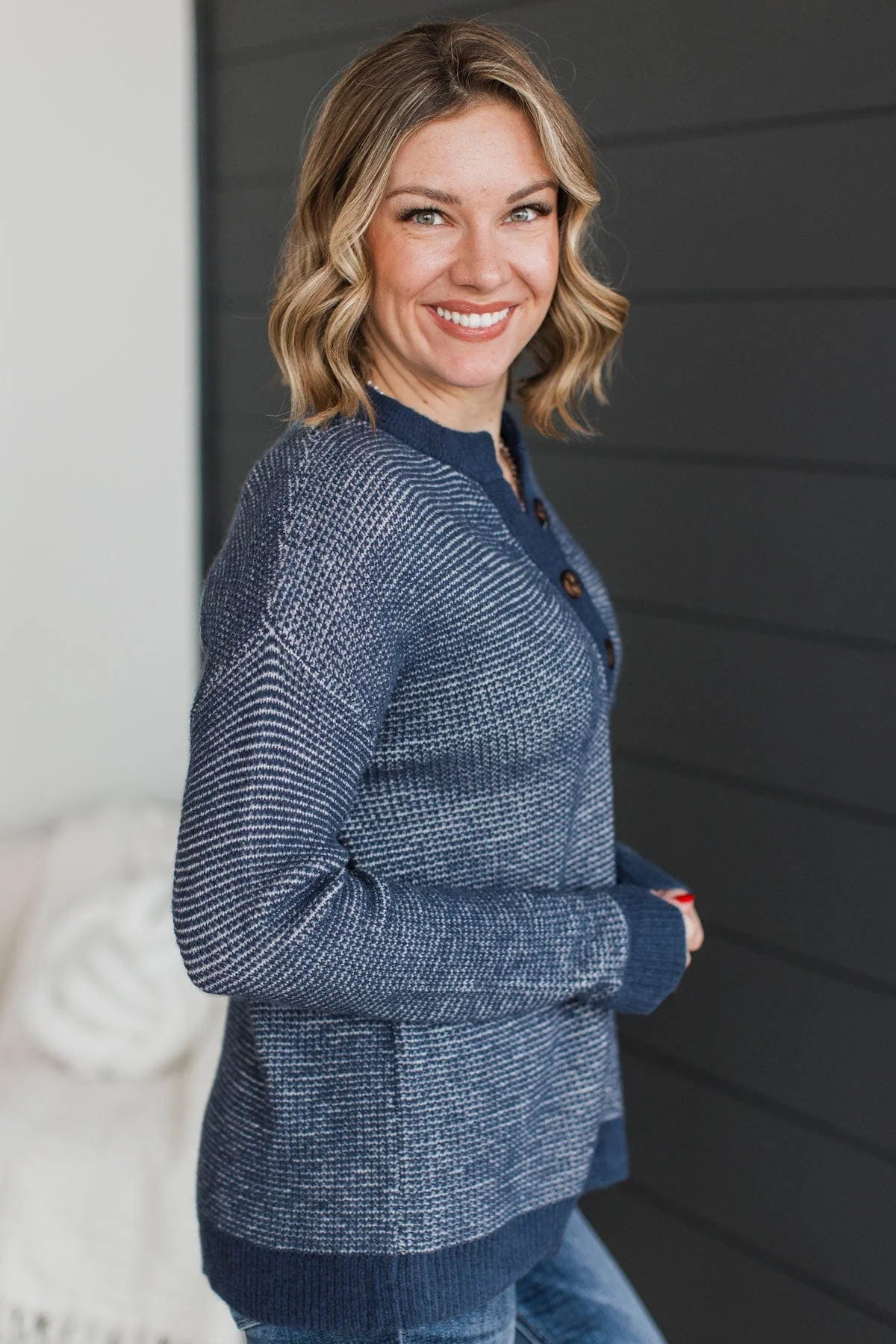Perfectly Matched Knit Sweater- Navy - Image 6