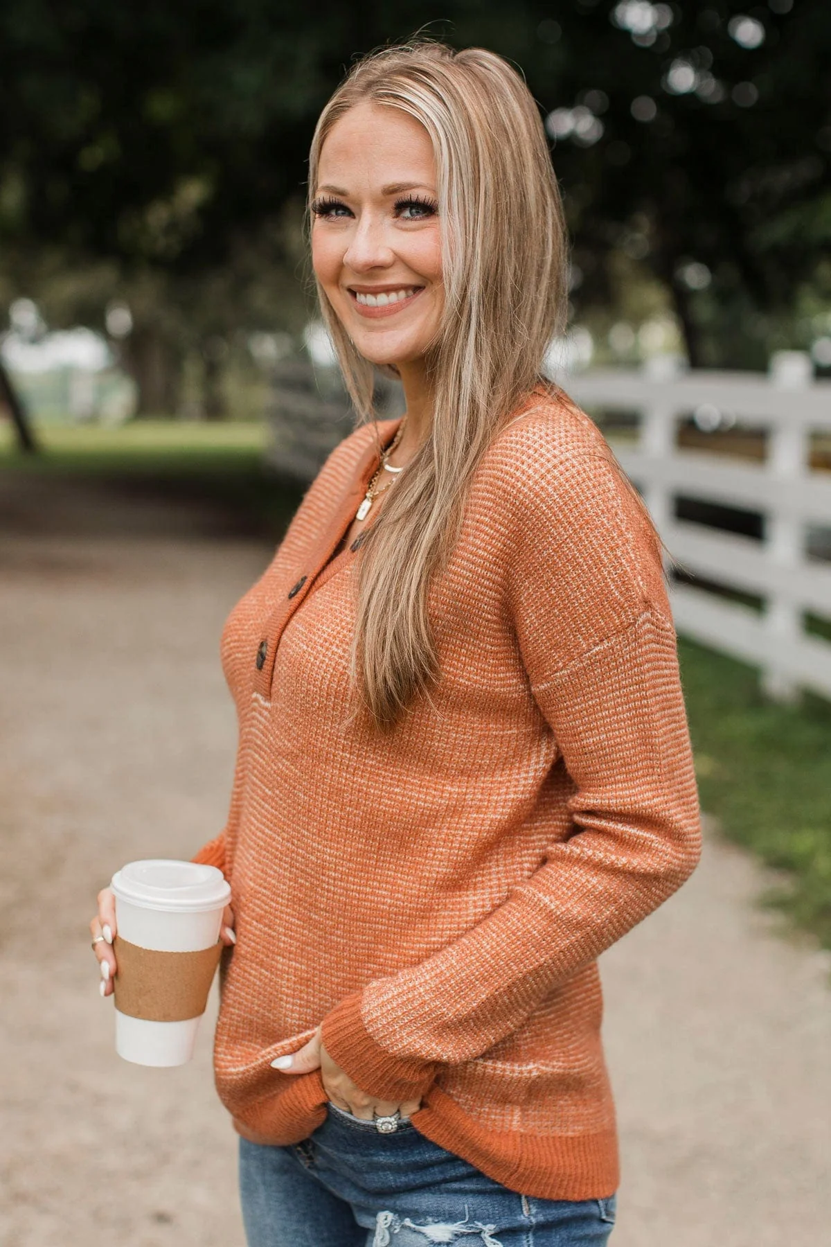 Perfectly Matched Knit Sweater- Pumpkin - Image 7