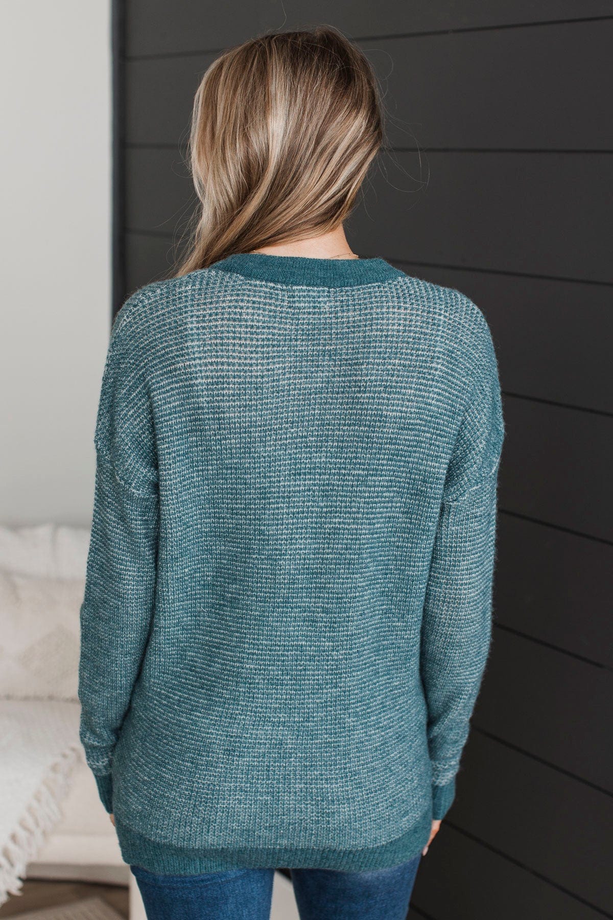 Perfectly Matched Knit Sweater- Teal - Image 11