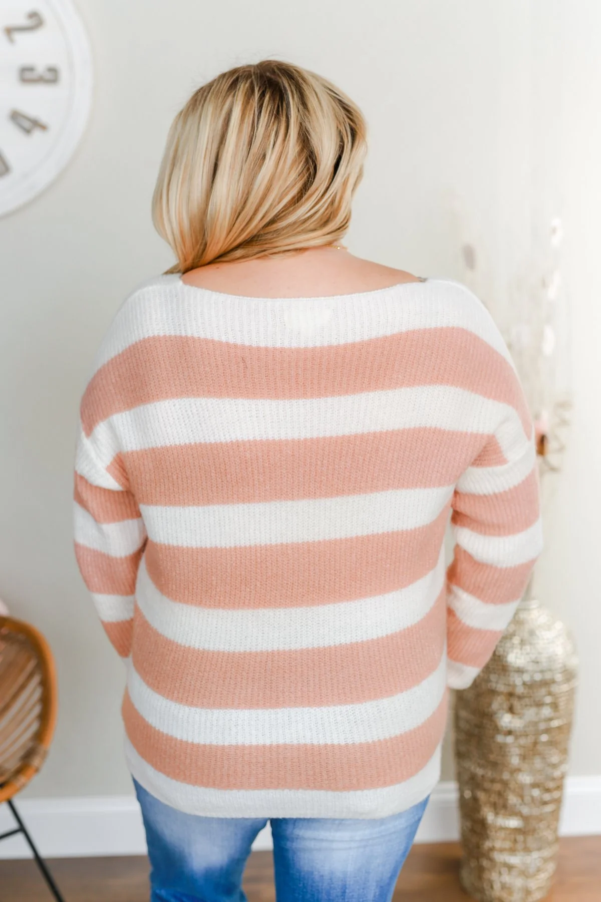 Perfectly Me Knit Sweater- Pink & Off-White - Image 10