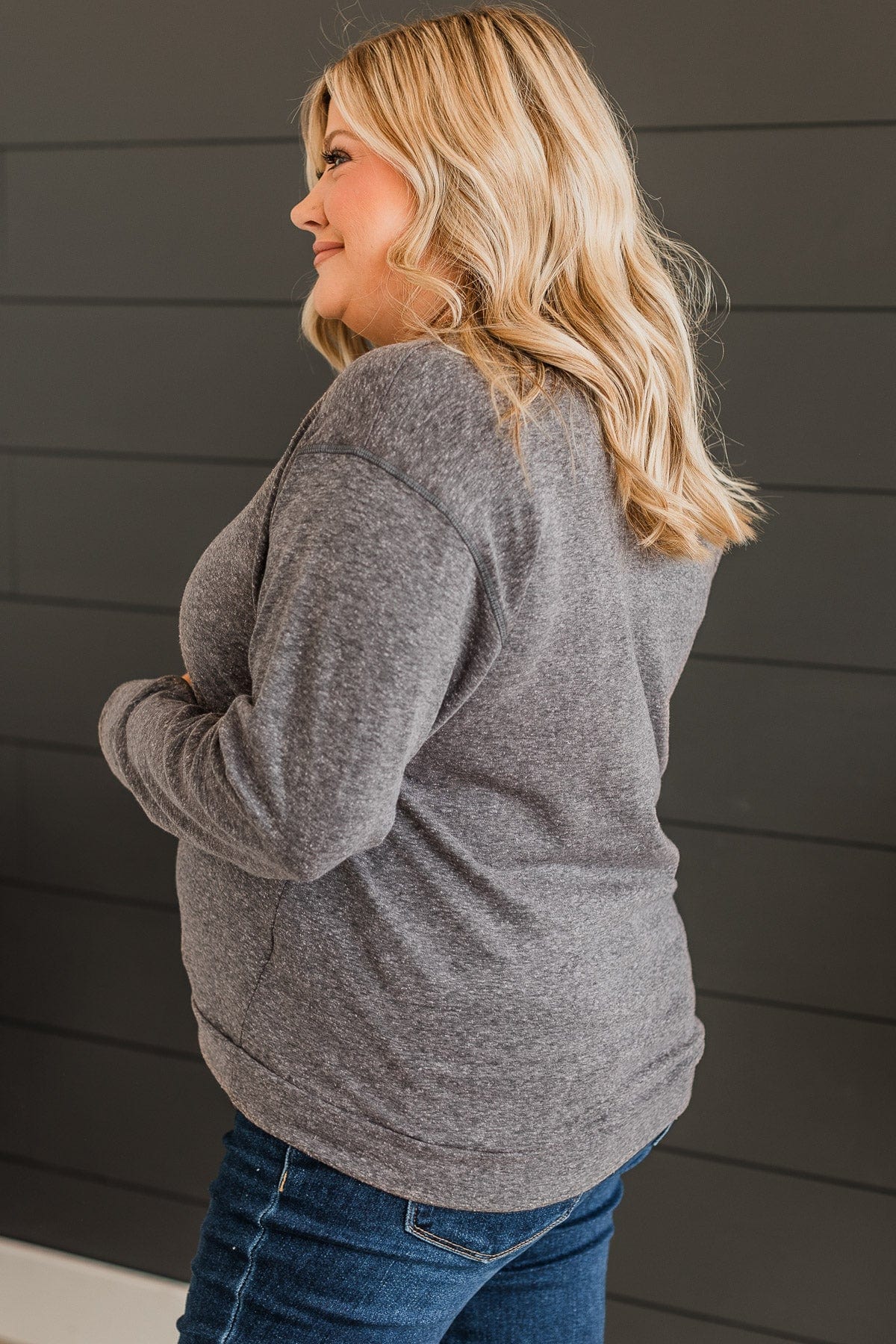 Personal Favorite Long Sleeve Top- Charcoal - Image 5