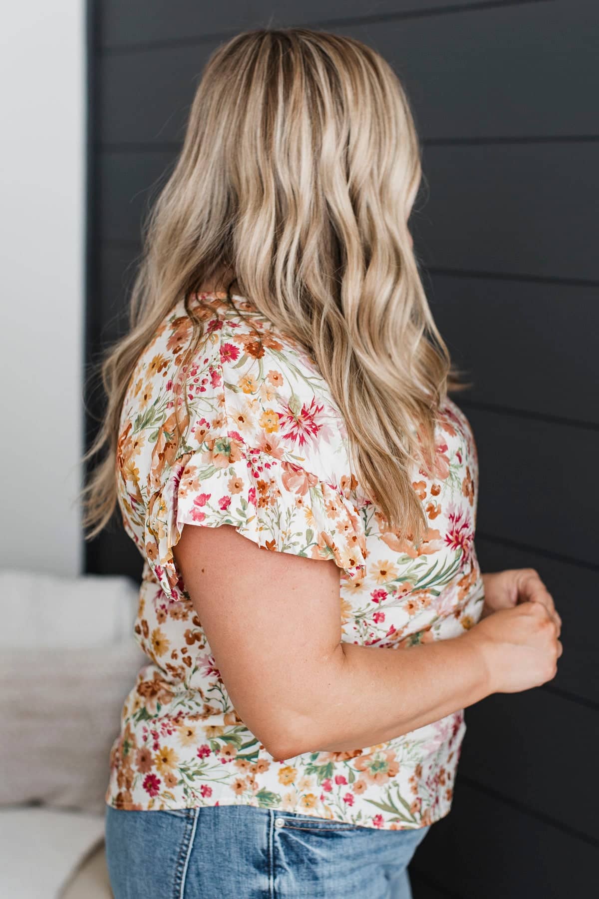 Phenomenal Feelings Floral Top- Ivory & Peach - Image 5
